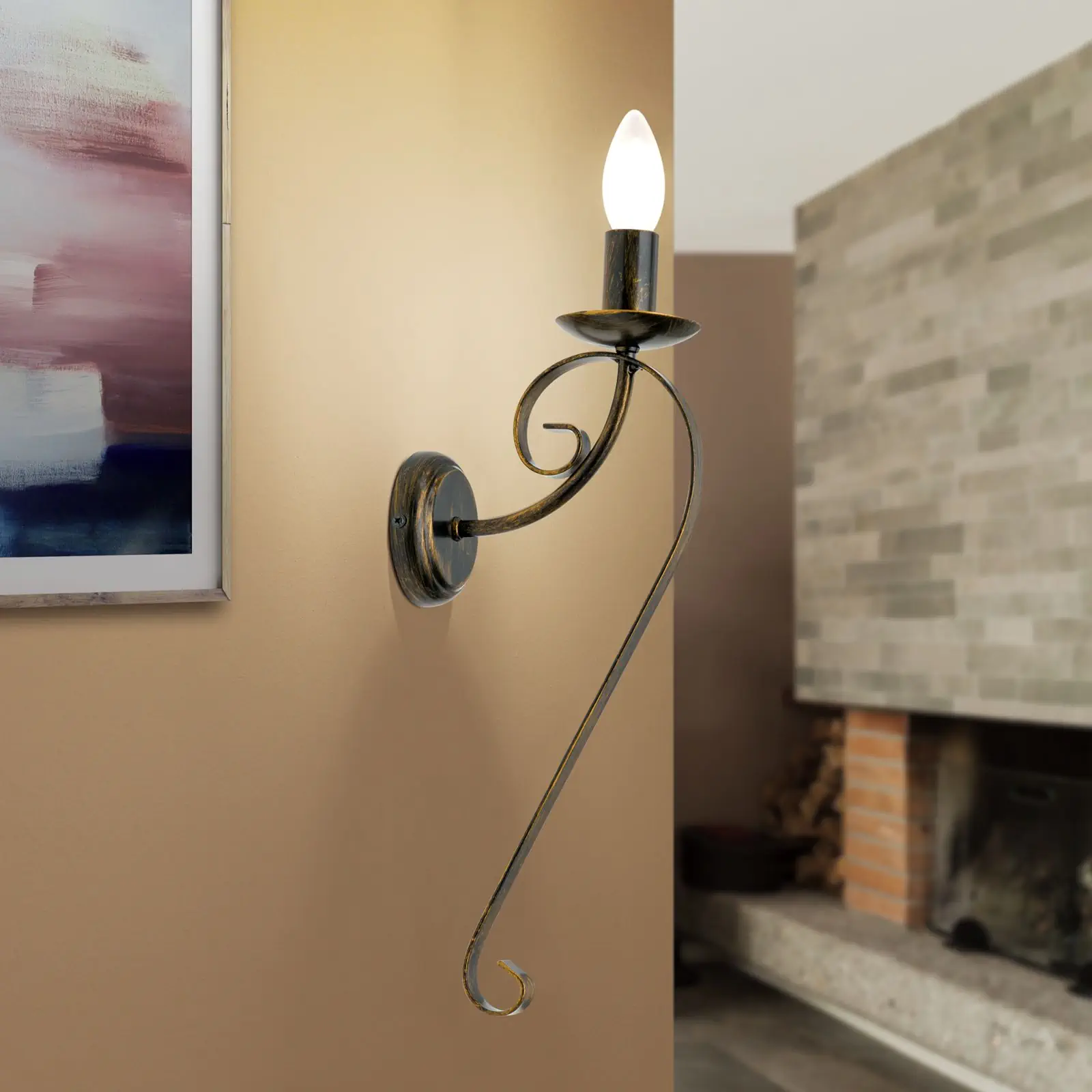 Zidna lampa TORCIA sa jednim izvorom svetla, antik - 2