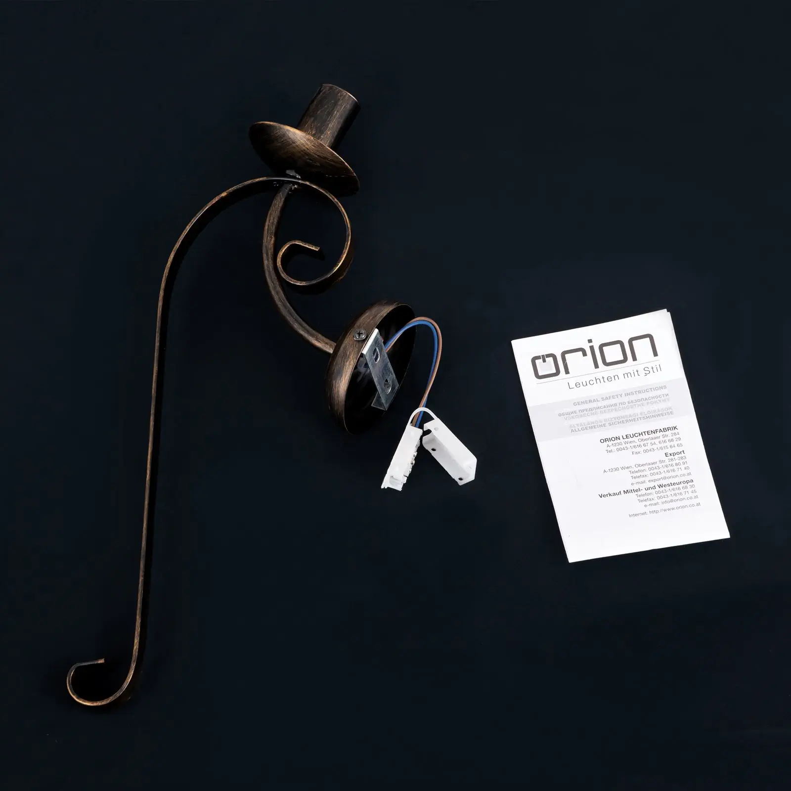 Zidna lampa TORCIA sa jednim izvorom svetla, antik - 8