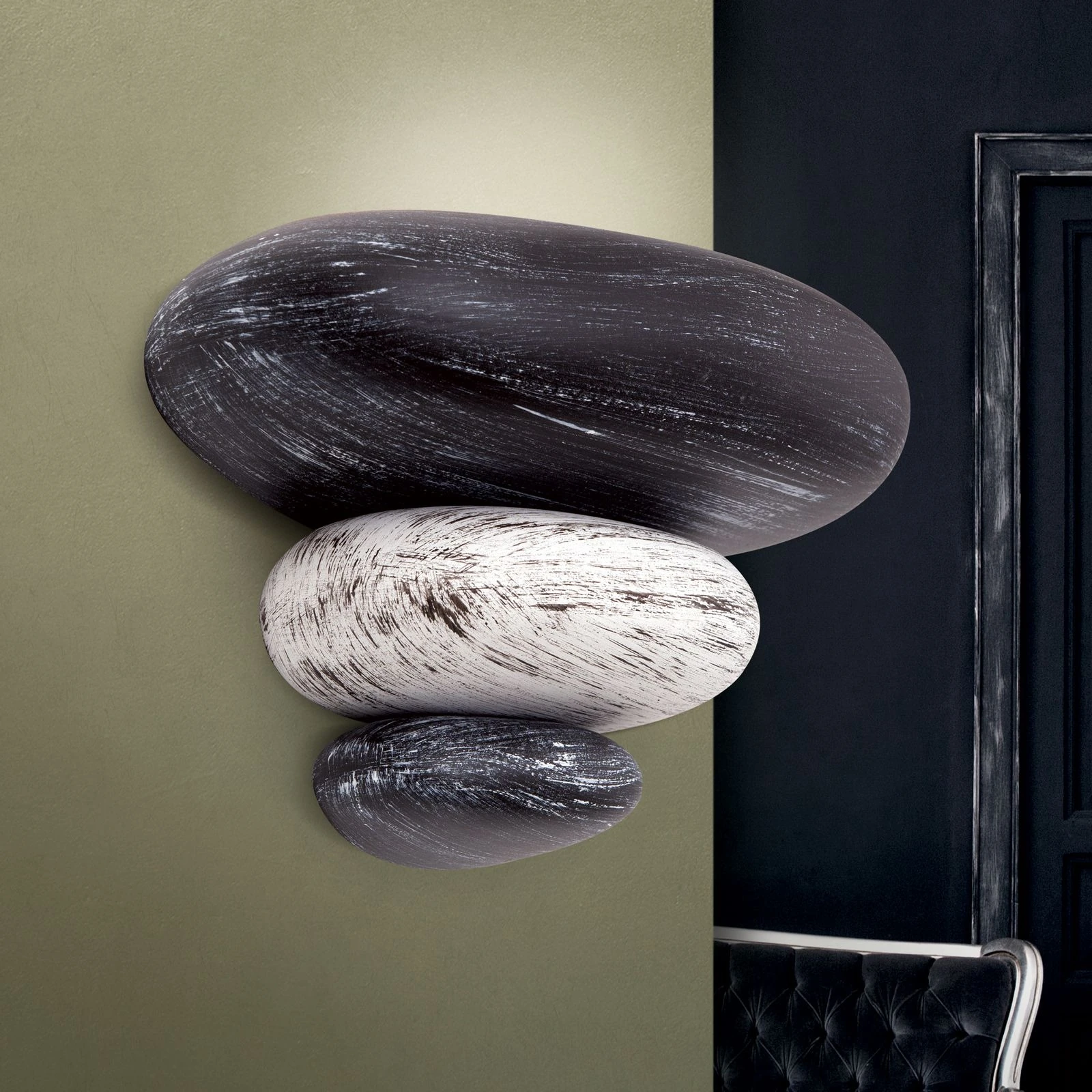 Zidna lampa STONE, siva završna obrada