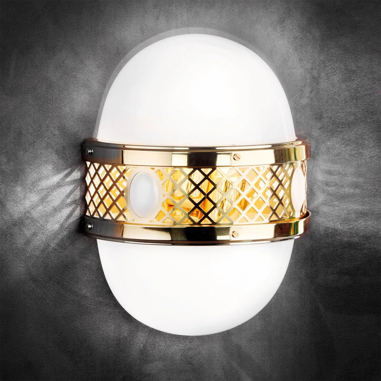 Zidna lampa ALT WIEN, sa dva izvora svetla, sjajni mesing, H32 cm - 1