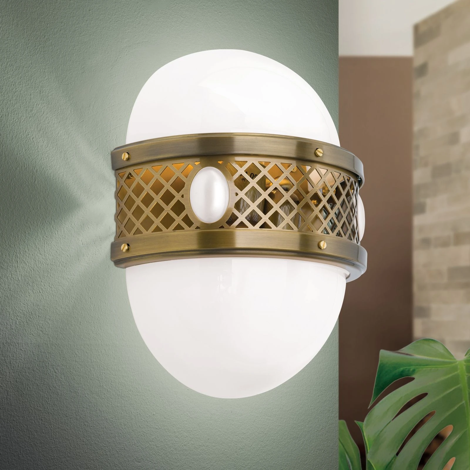 Zidna lampa ALT WIEN, 2 izvora svetla, antik mesing, H32 cm - 1