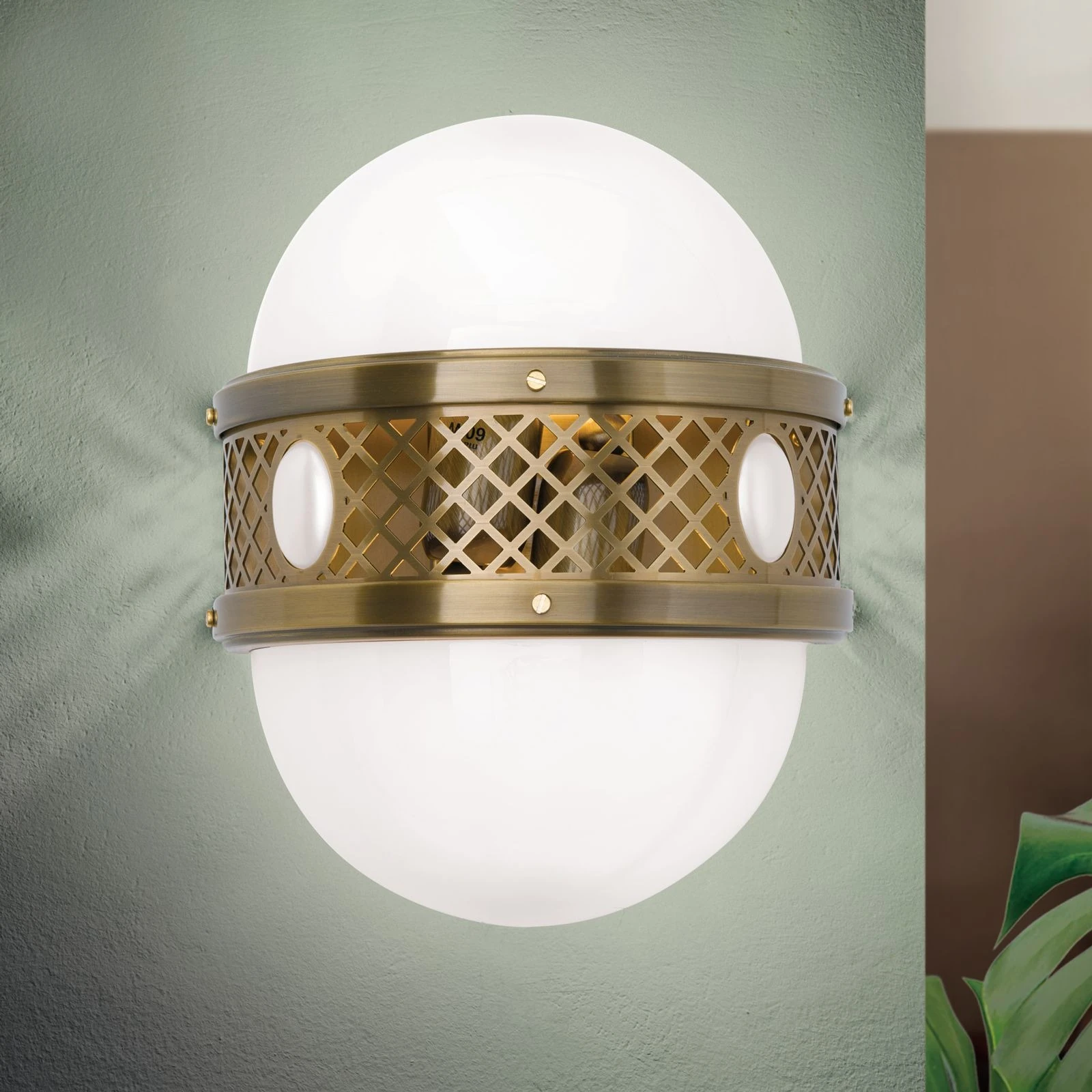 Zidna lampa ALT WIEN, 2 izvora svetla, antik mesing, H32 cm - 2