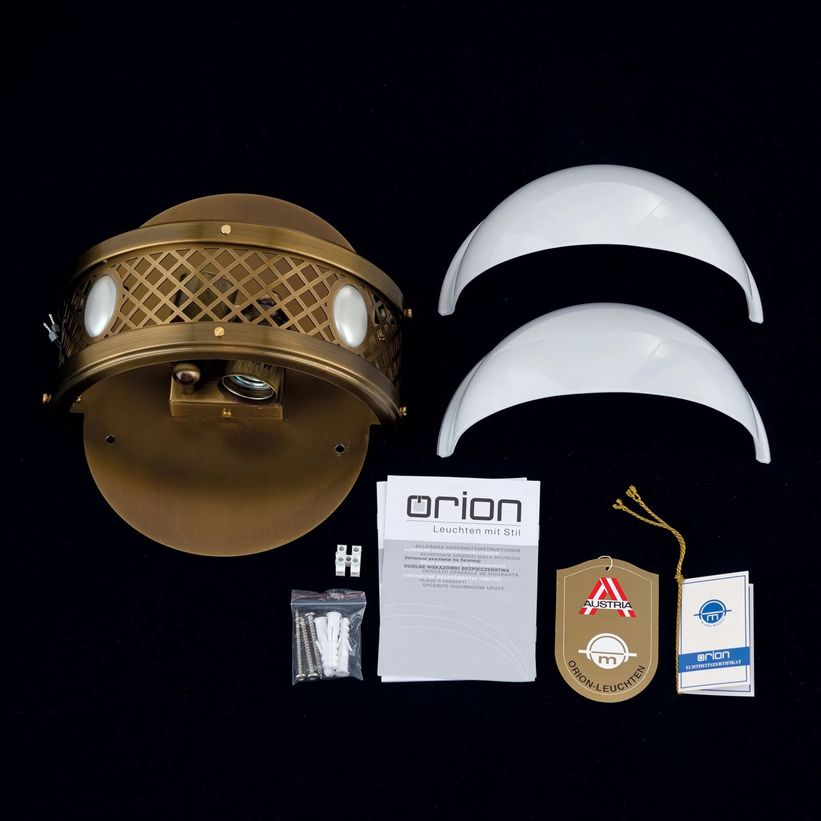 Zidna lampa ALT WIEN, 2 izvora svetla, antik mesing, H32 cm - 8