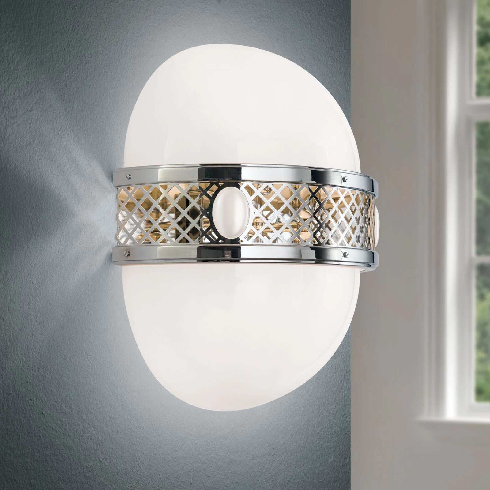 Zidna lampa ALT WIEN, 6 izvora svetla, nikl, H47 cm