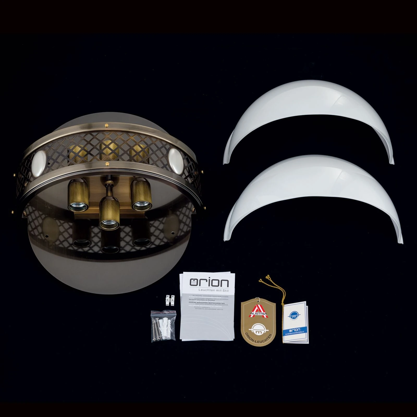 Zidna lampa ALT WIEN, 6 izvora svetla, antik mesing, H47 cm - 8