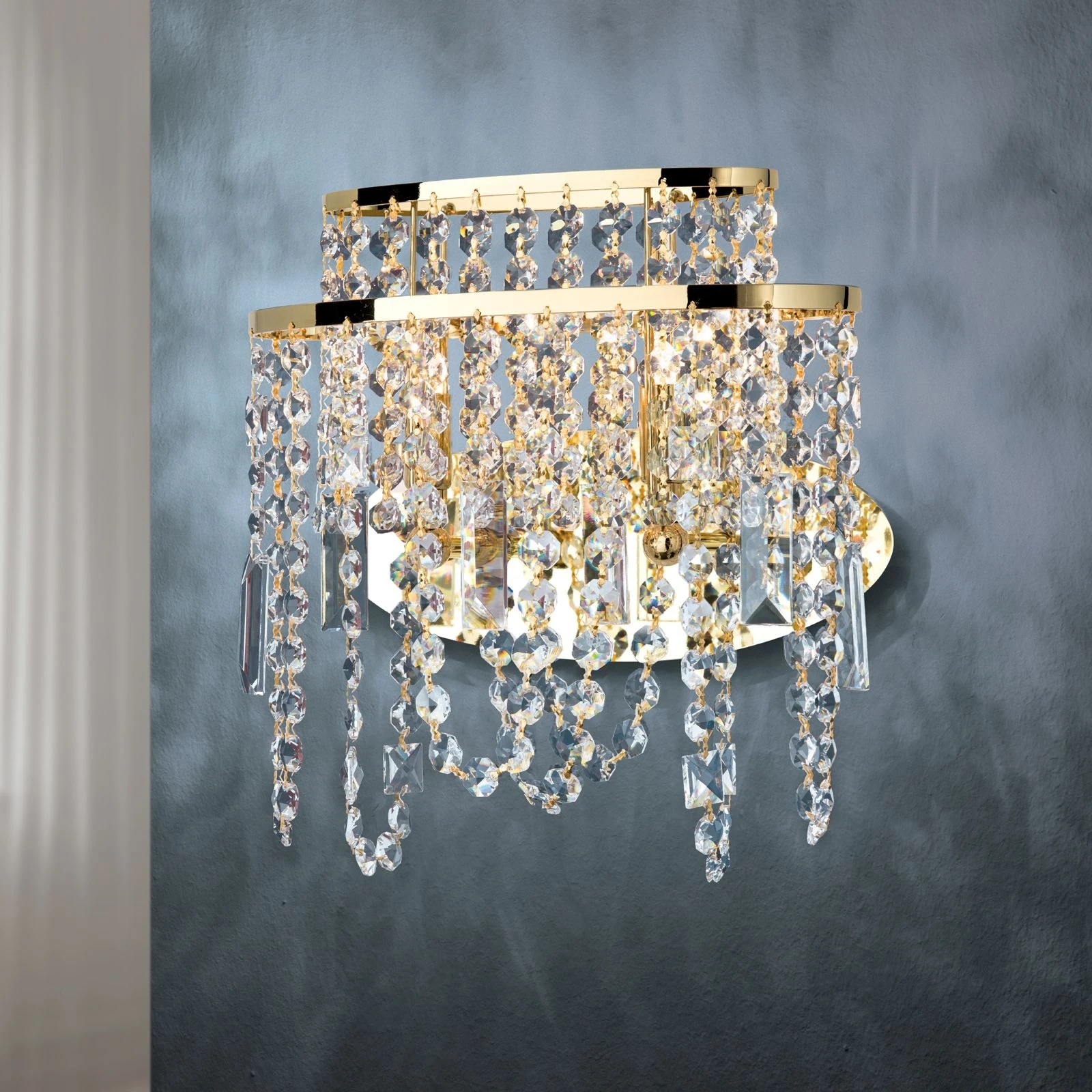 Zidna lampa KRISTALLDESIGN, pozlaćena 24-karatnim zlatom - 2