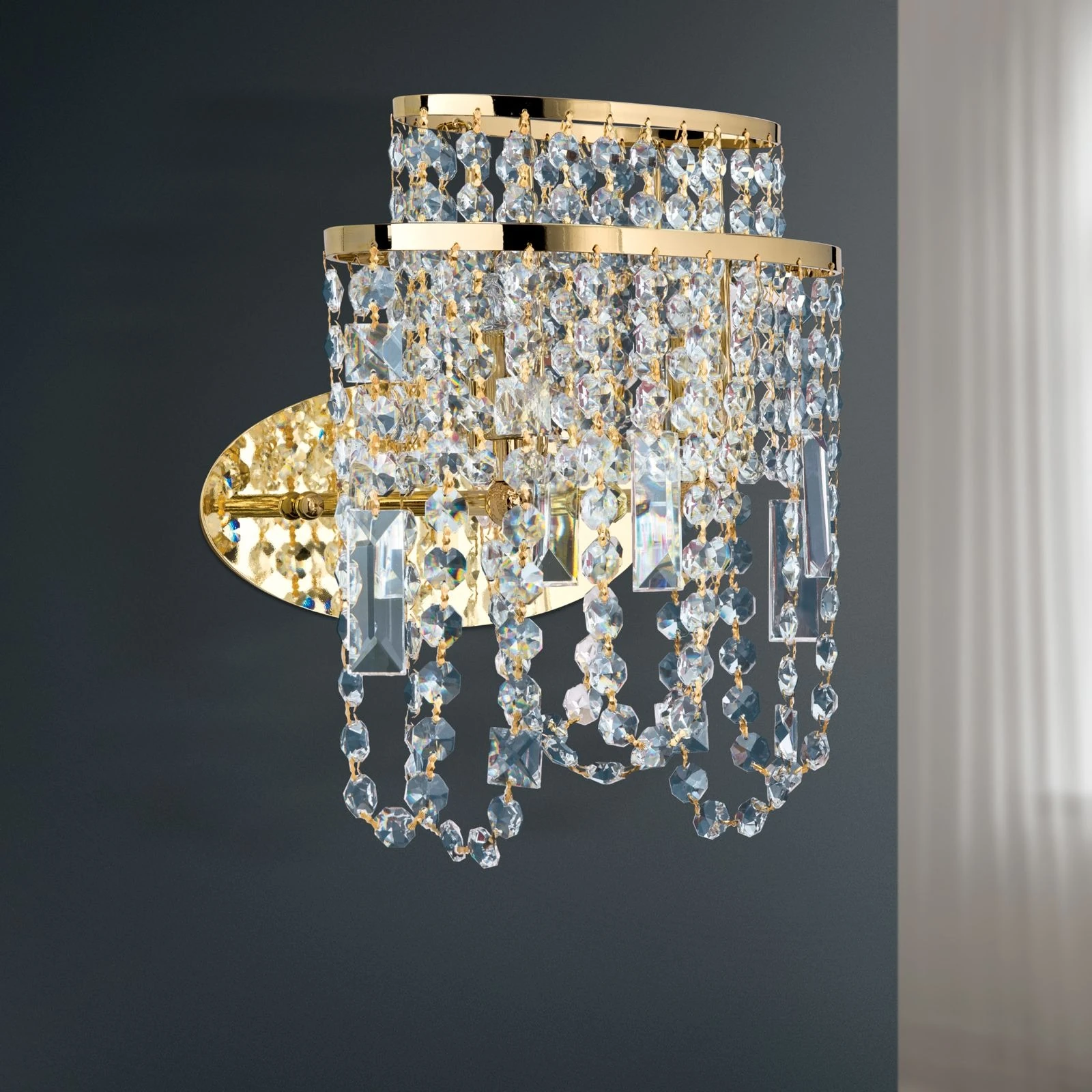 Zidna lampa KRISTALLDESIGN, pozlaćena 24-karatnim zlatom - 3