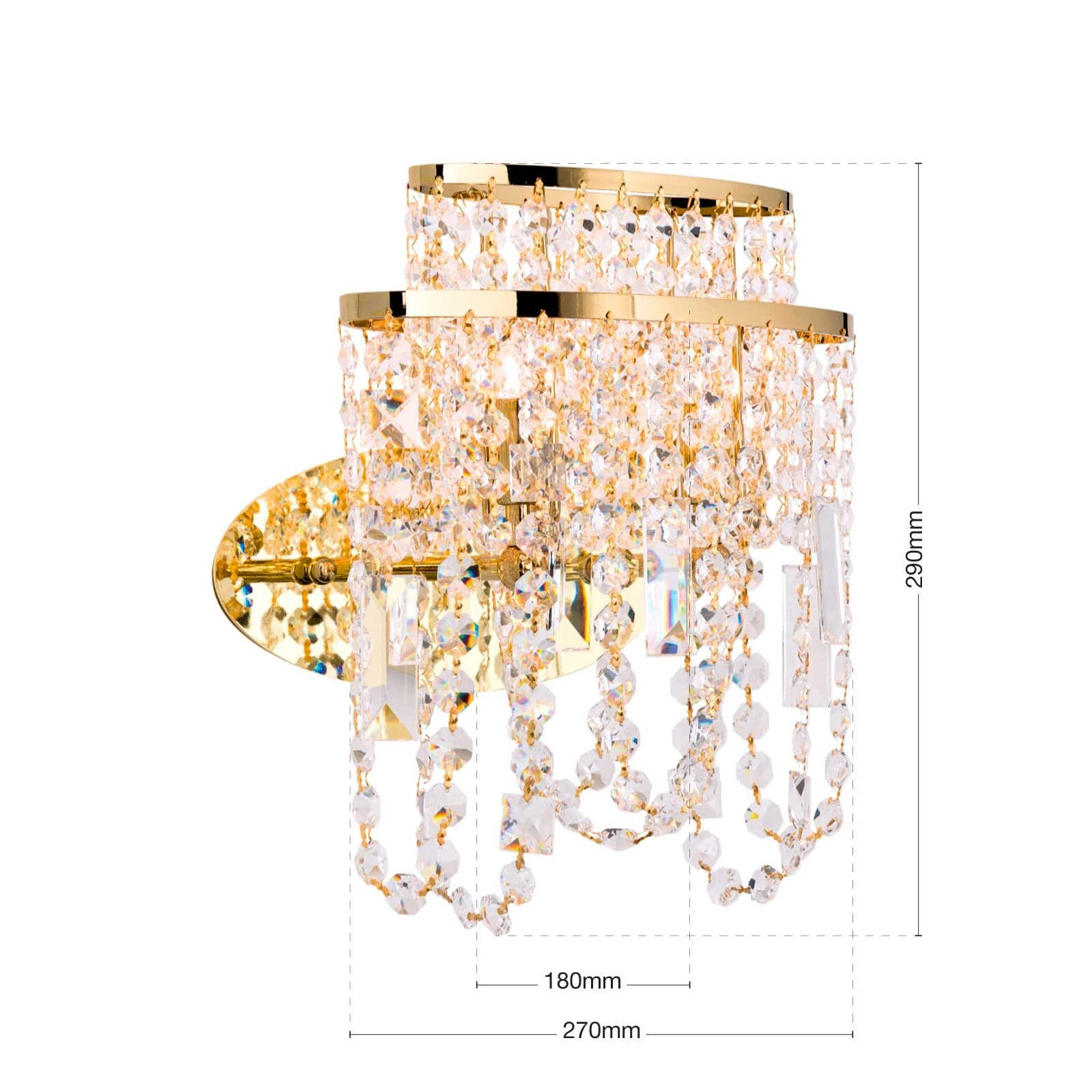 Zidna lampa KRISTALLDESIGN, pozlaćena 24-karatnim zlatom - 7