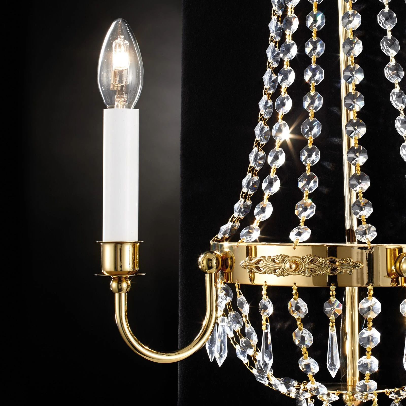 Zidna lampa EMPIRE CRYSTAL, 2 izvora svetla, 24-karatno pozlaćena - 2