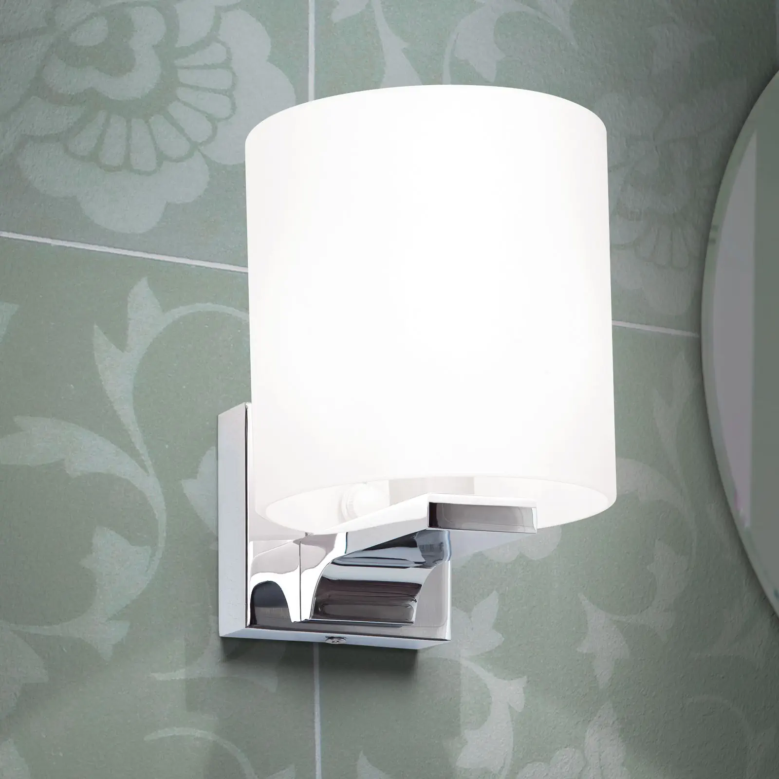 Zidna lampa LAPO, opal, sa jednim izvorom svetla, hromirana - 2