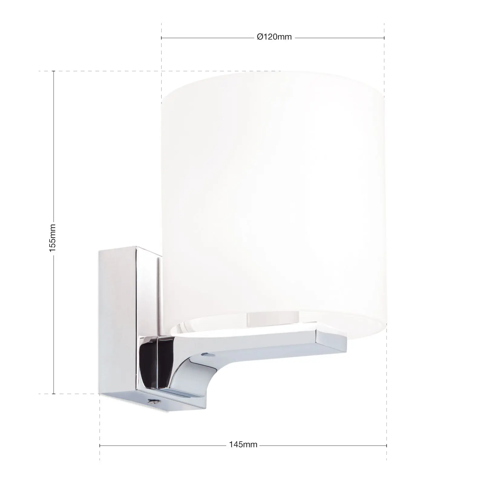 Zidna lampa LAPO, opal, sa jednim izvorom svetla, hromirana - 7