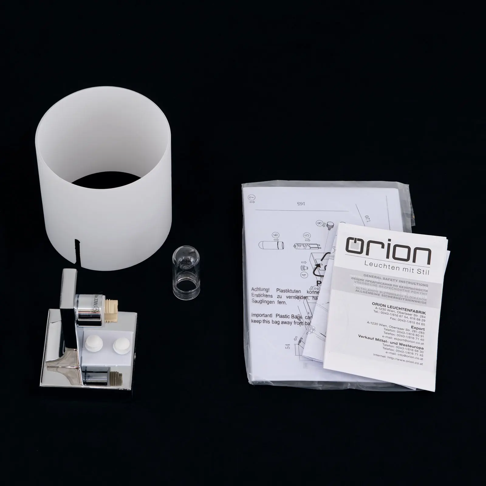 Zidna lampa LAPO, opal, sa jednim izvorom svetla, hromirana - 8