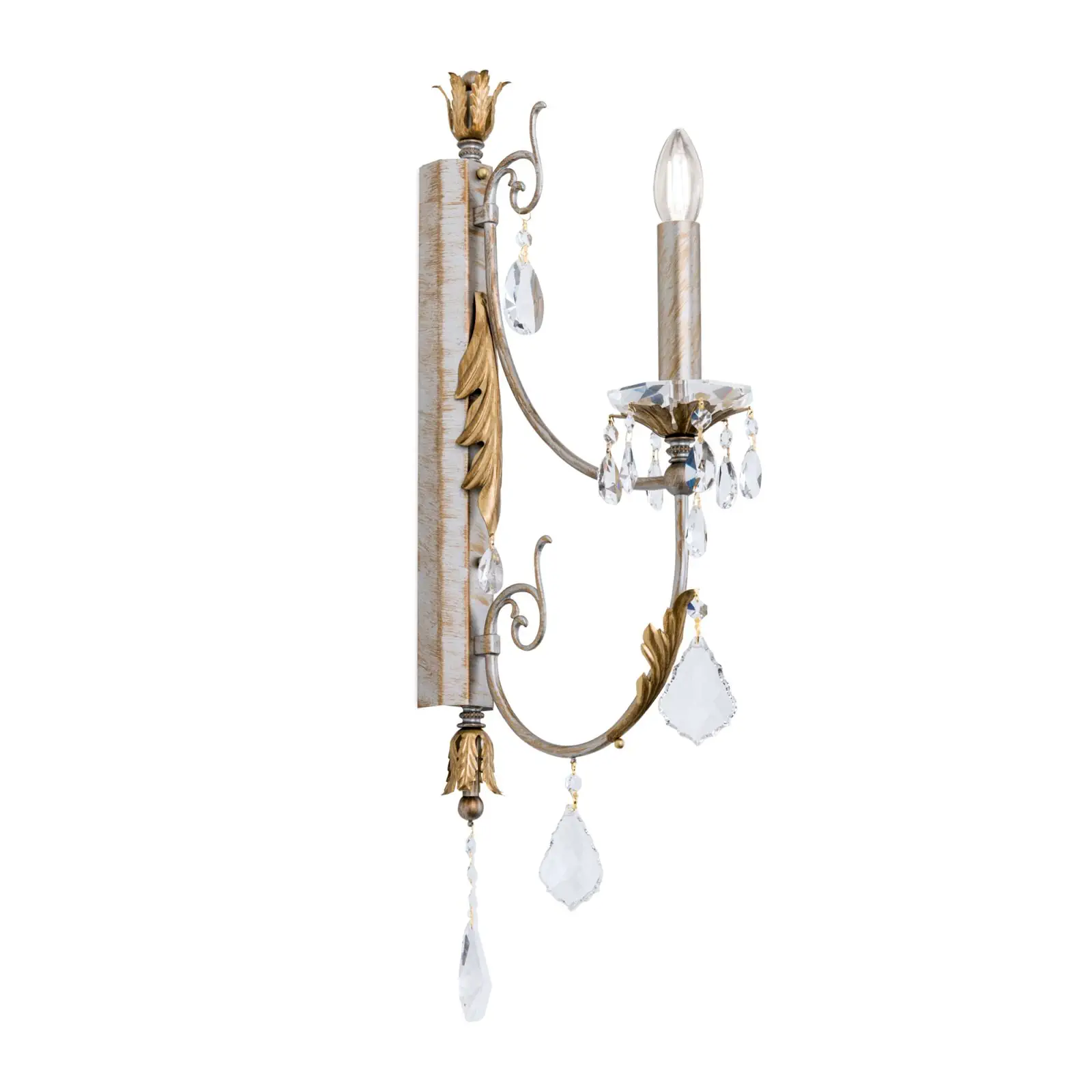 Zidna lampa MIRAMARE, srebrno-zlatna završna obrada, sa jednim izvorom svetla, bez abažura - 4