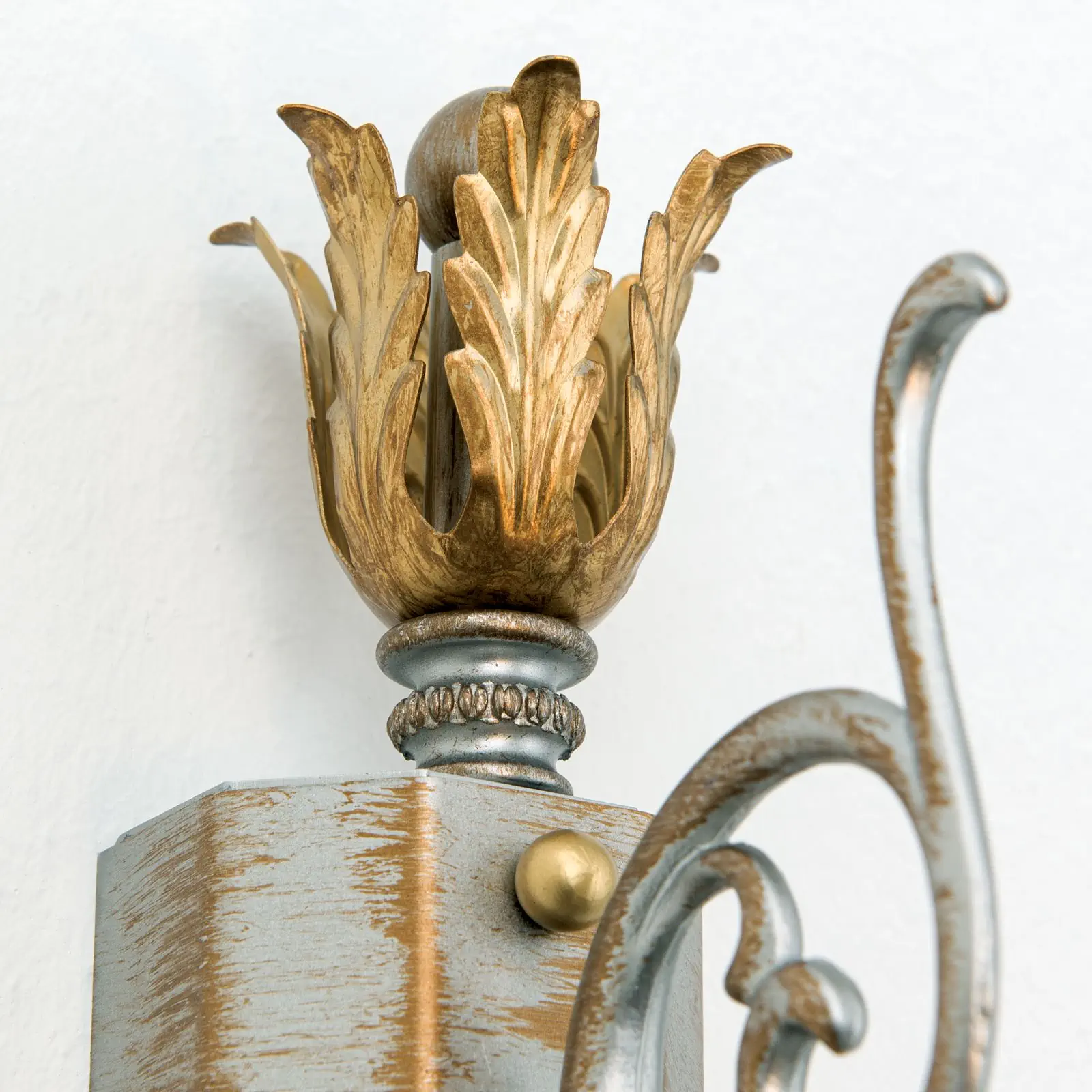 Zidna lampa MIRAMARE, srebrno-zlatna završna obrada, sa jednim izvorom svetla, bez abažura - 5