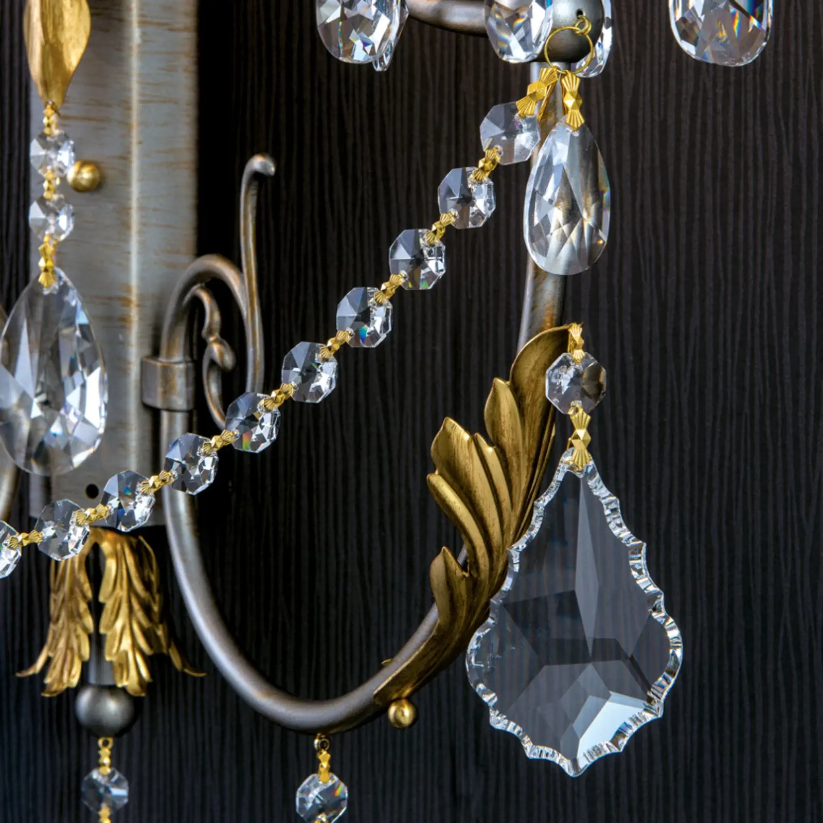 Zidna lampa MIRAMARE, sa dva izvora svetla, srebrno-zlatna - 3