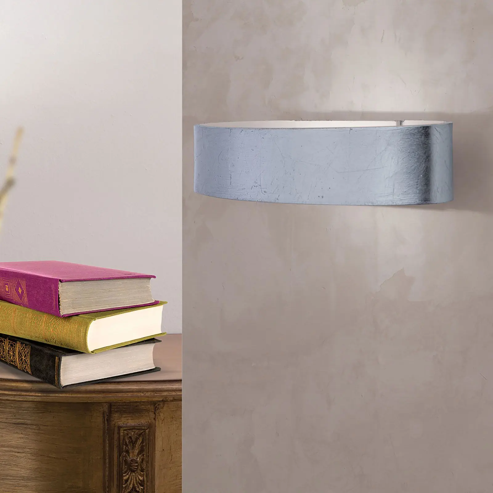 LED zidna lampa SIMON, Antik srebrna