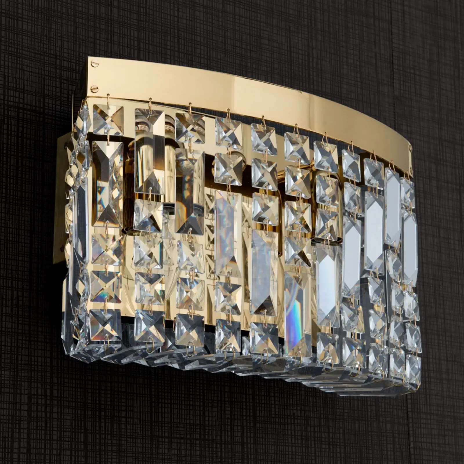 Okrugla zidna lampa RING, 2 izvora svetla, zlatna - 1