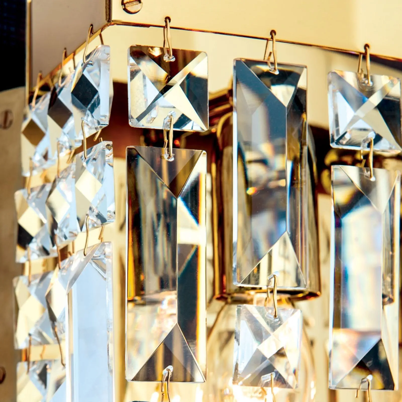 Okrugla zidna lampa RING, 2 izvora svetla, zlatna - 3