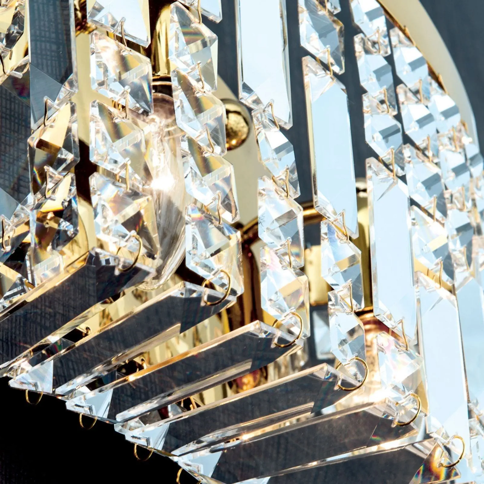 Okrugla zidna lampa RING, 2 izvora svetla, zlatna - 4