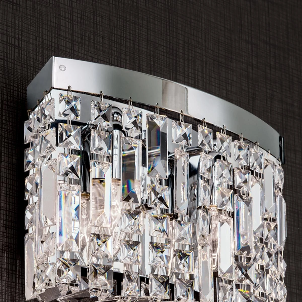 Zidna lampa RING, 2 izvora svetla, okrugla, hromirana - 3