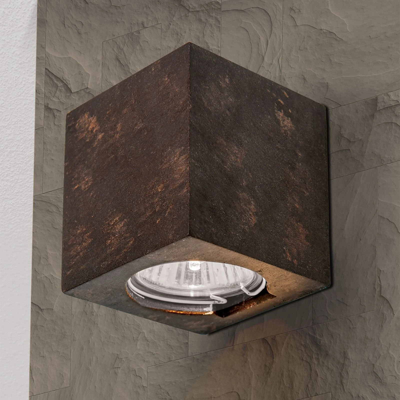 Zidna lampa CUBE, boja rđe, sa jednim izvorom svetla - 2