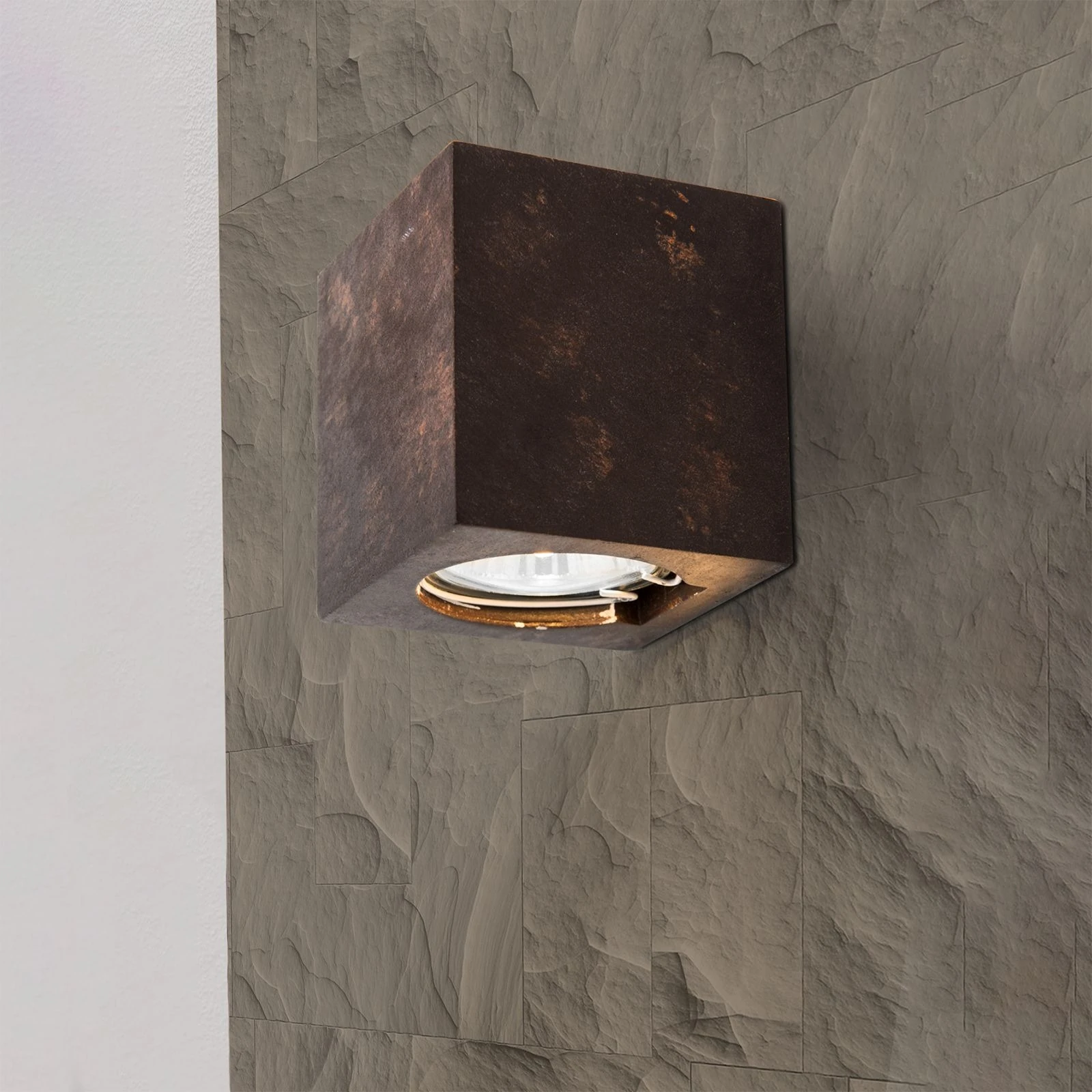 Zidna lampa CUBE, boja rđe, sa jednim izvorom svetla - 3