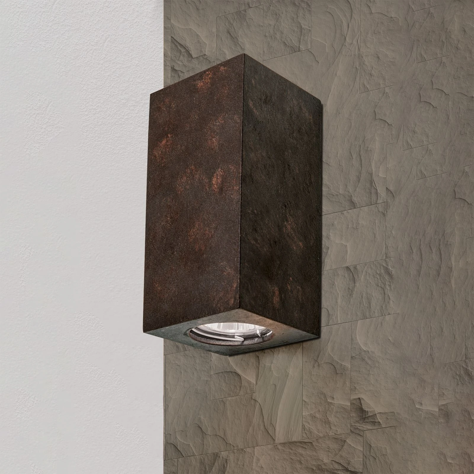 Zidna lampa CUBE, boja rđe, sa dva izvora svetla - 2