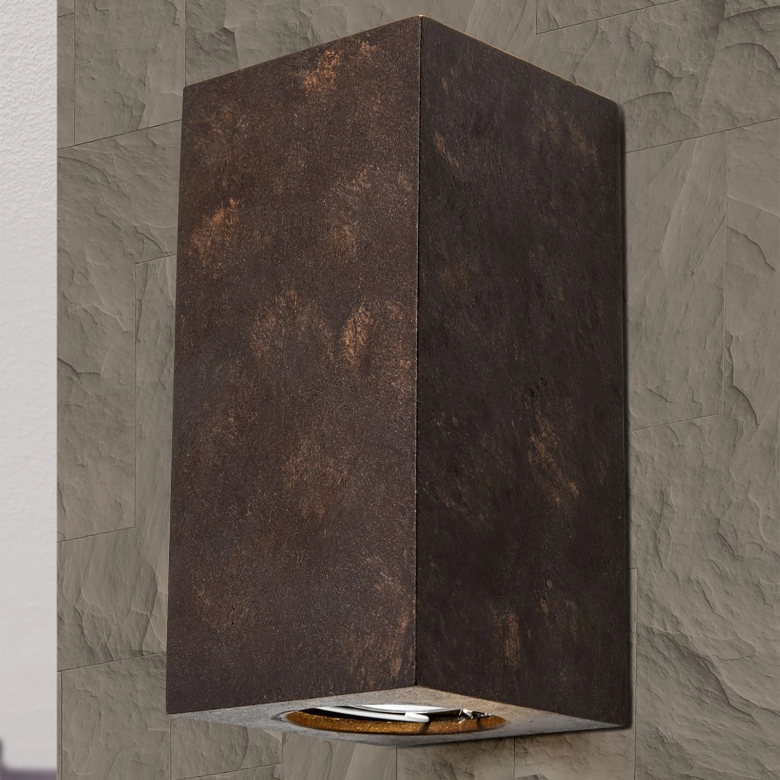 Zidna lampa CUBE, boja rđe, sa dva izvora svetla - 3