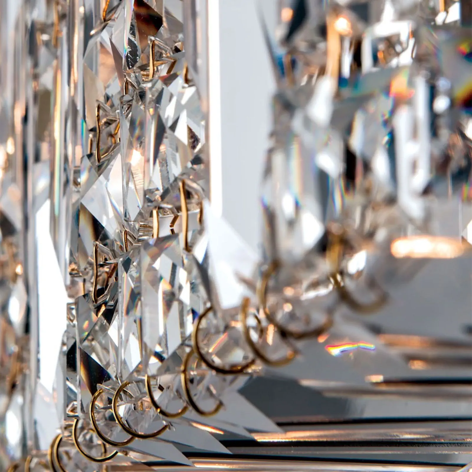 Pravougaona zidna lampa RING, 2 izvora svetla, zlatna - 2