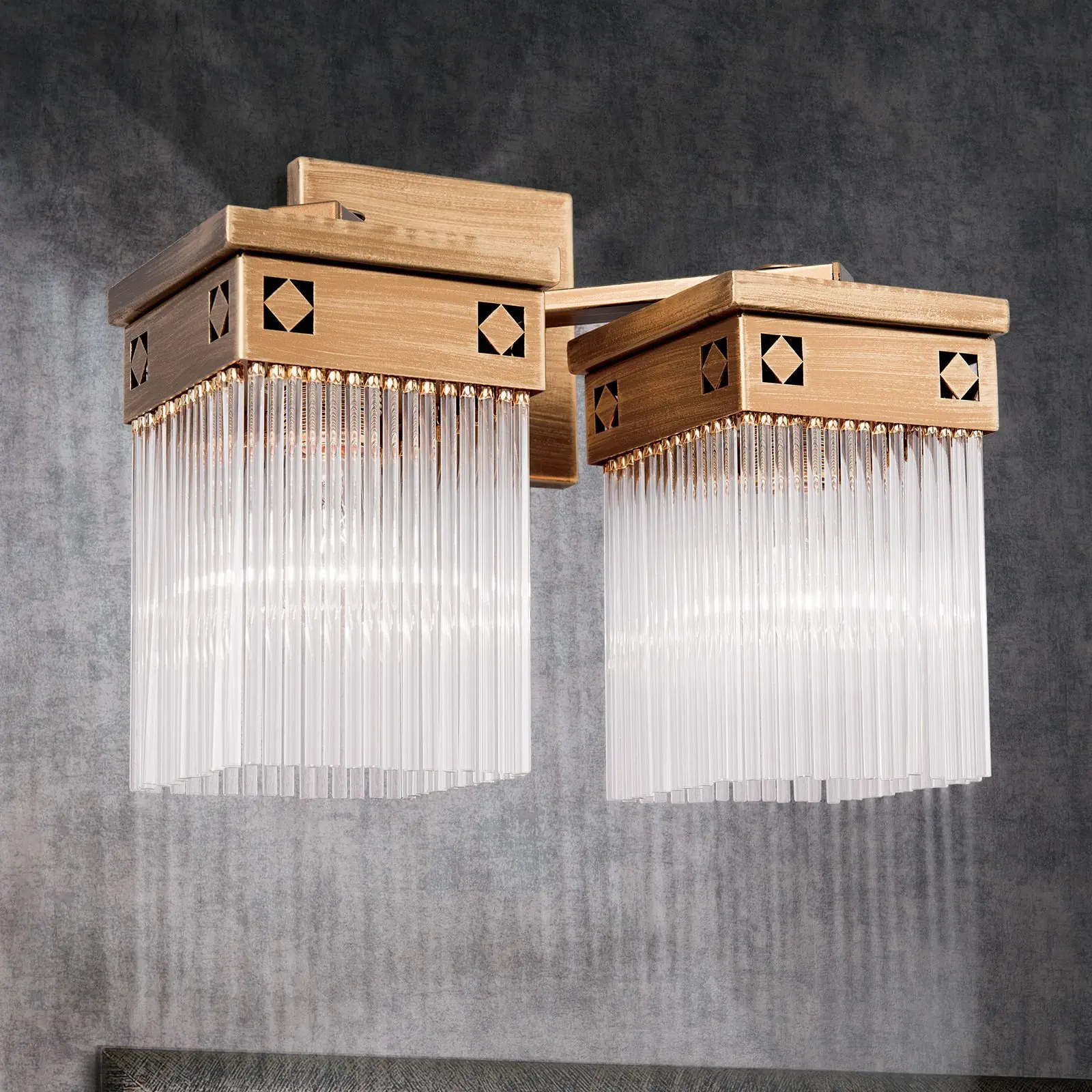 Zidna lampa ART QUATRO, sa dva izvora svetla, antik bronza - 1