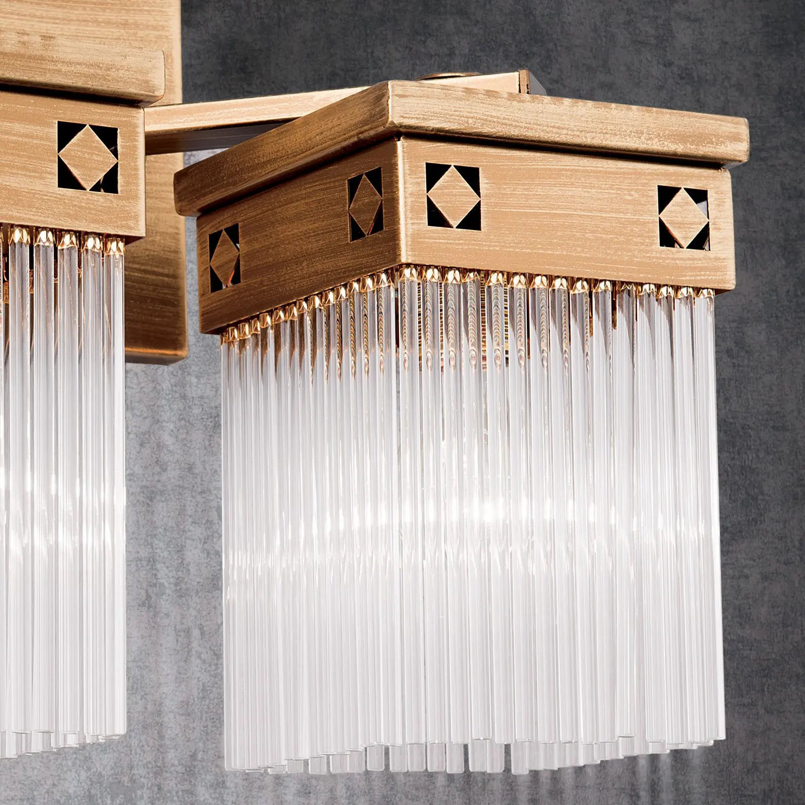 Zidna lampa ART QUATRO, sa dva izvora svetla, antik bronza - 2