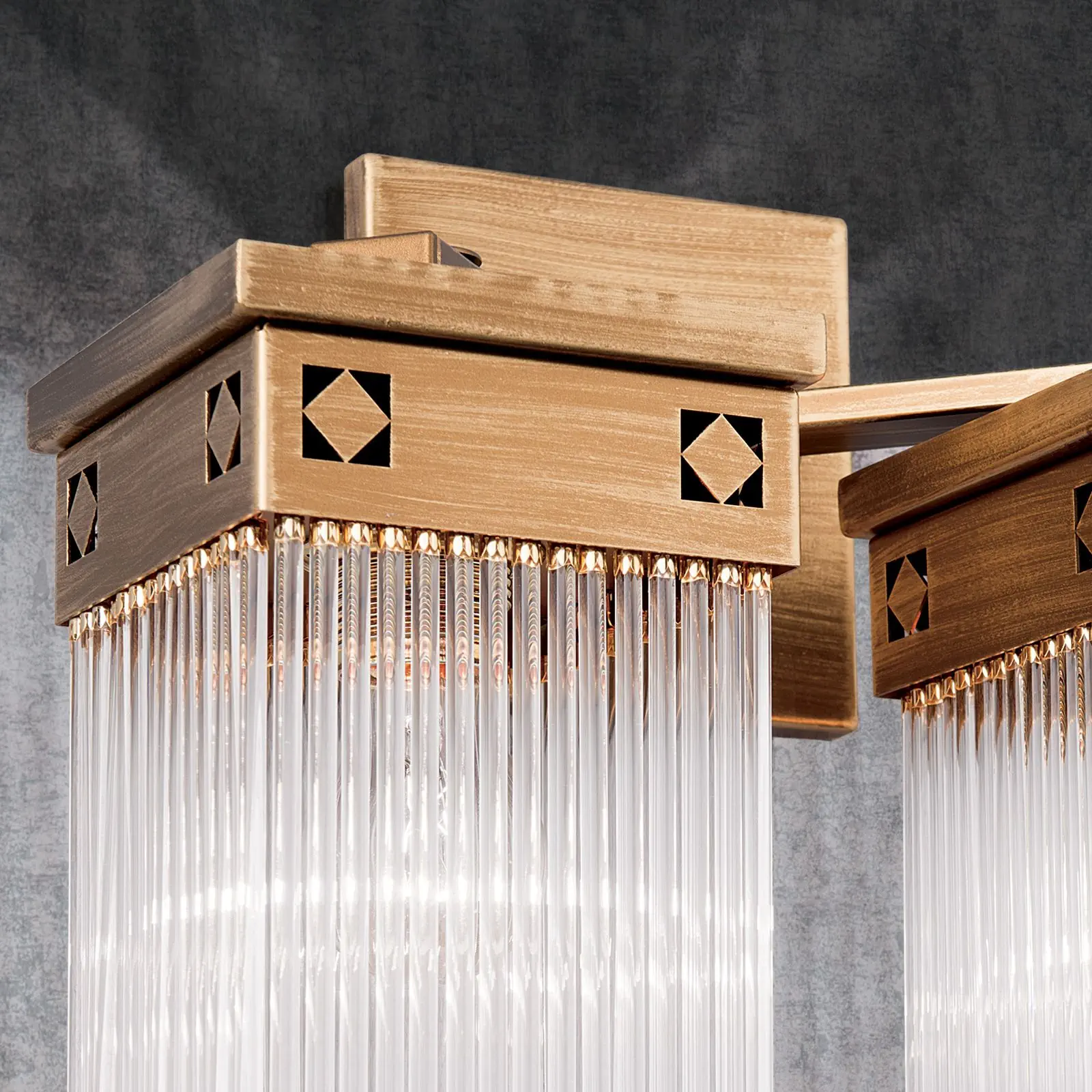 Zidna lampa ART QUATRO, sa dva izvora svetla, antik bronza - 3