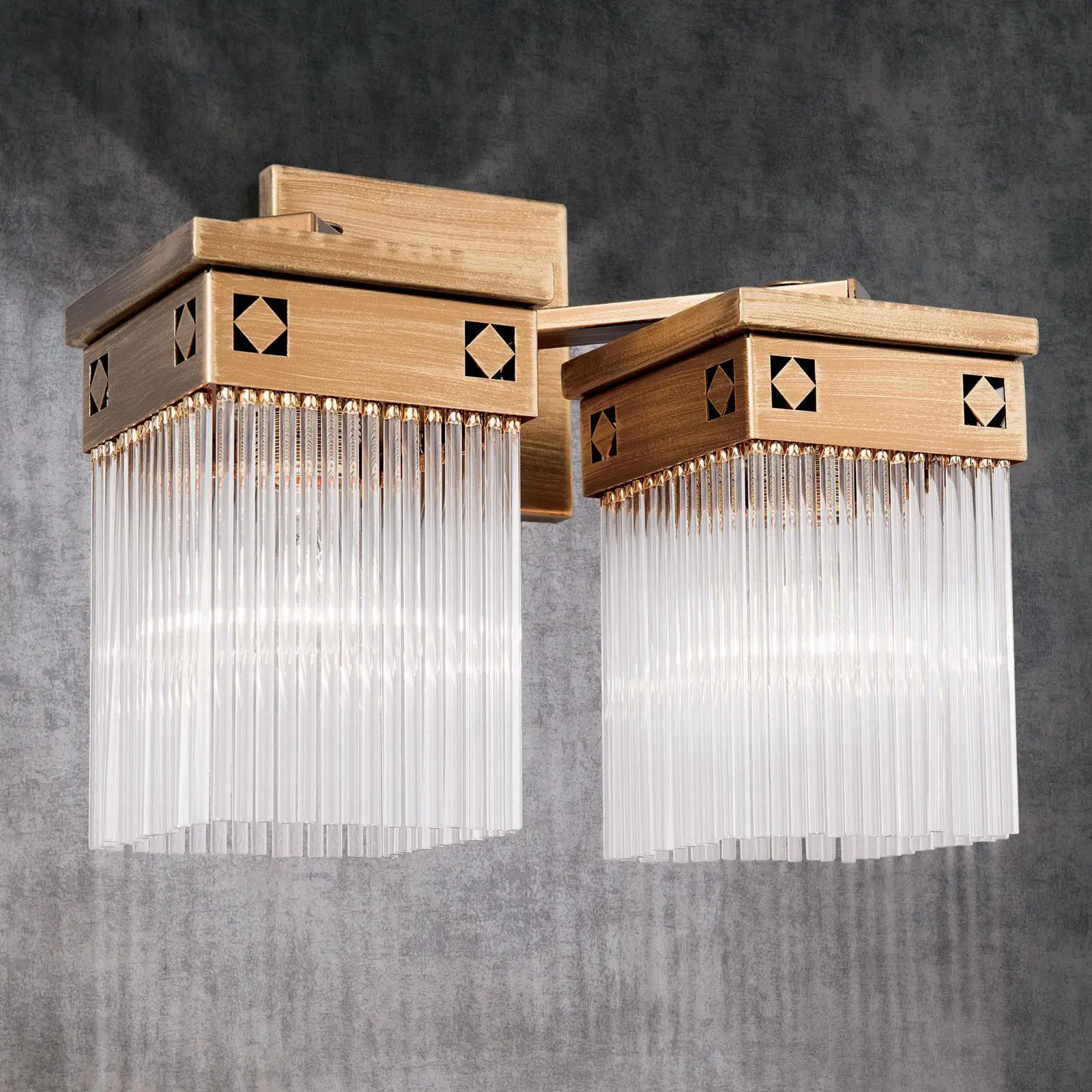 Zidna lampa ART QUATRO, sa dva izvora svetla, antik bronza - 4