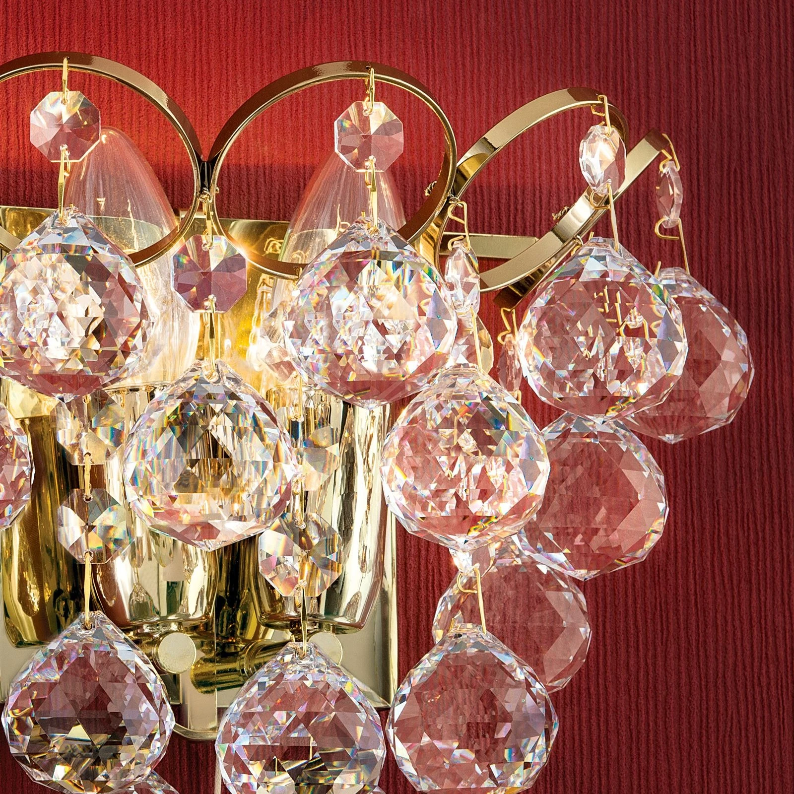 Zidna lampa KRISTALL KLASSISCH, sa dva izvora svetla, pozlaćena 24-karatnim zlatom - 2