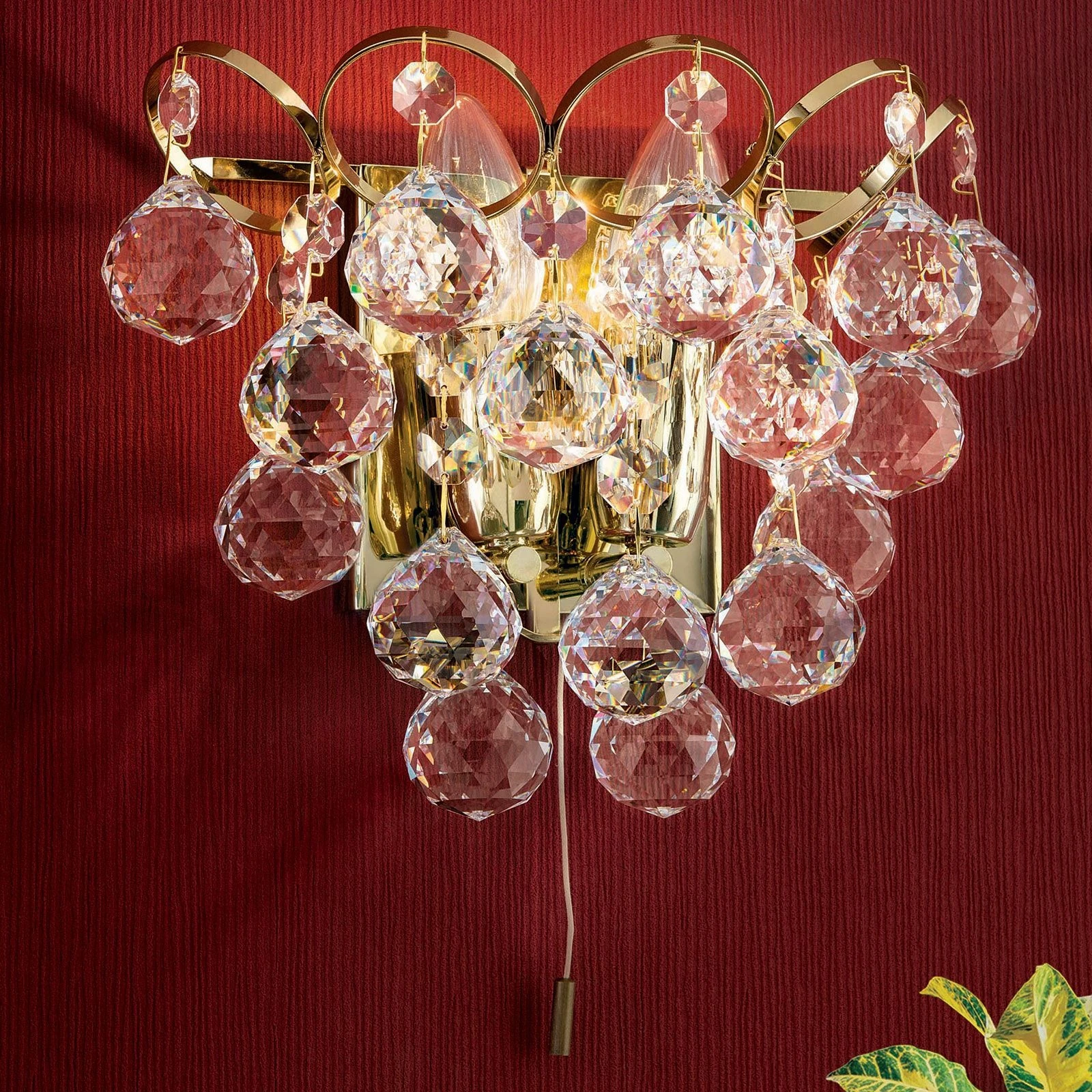 Zidna lampa KRISTALL KLASSISCH, sa dva izvora svetla, pozlaćena 24-karatnim zlatom - 5