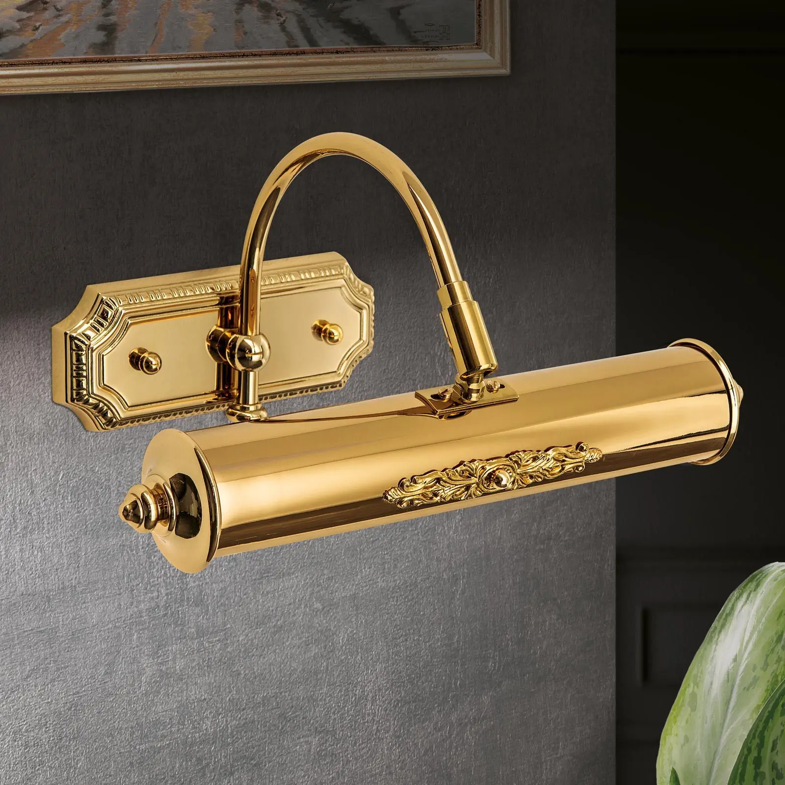 BILDERLEUCHTE, sa 1+1 izvorom svetla, zlatna završna obrada, sa dekorativnim elementima - 5