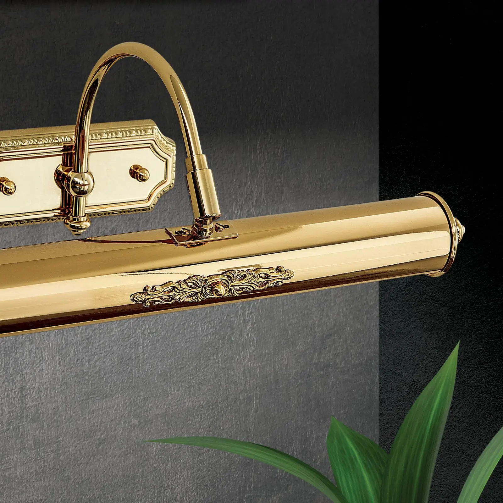 BILDERLEUCHTE, sa 2 izvora svetla, zlatna završna obrada, sa dekorativnim elementima - 2