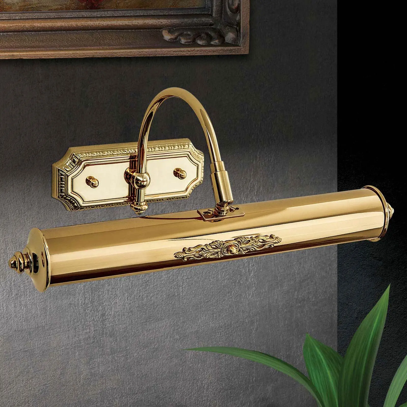 BILDERLEUCHTE, sa 2 izvora svetla, zlatna završna obrada, sa dekorativnim elementima - 5