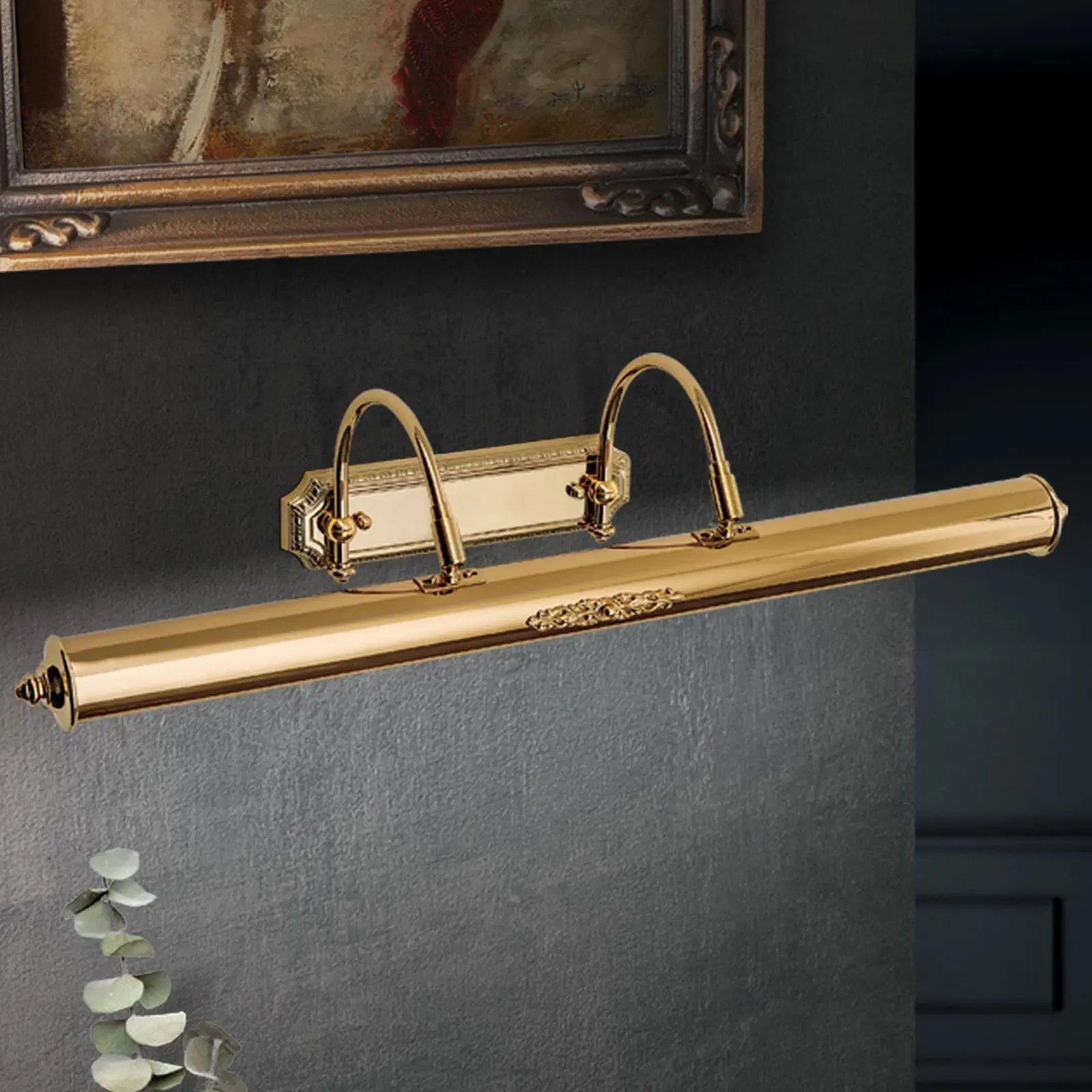 BILDERLEUCHTE, sa 3 izvora svetla, zlatna završna obrada, sa dekorativnim elementima - 5