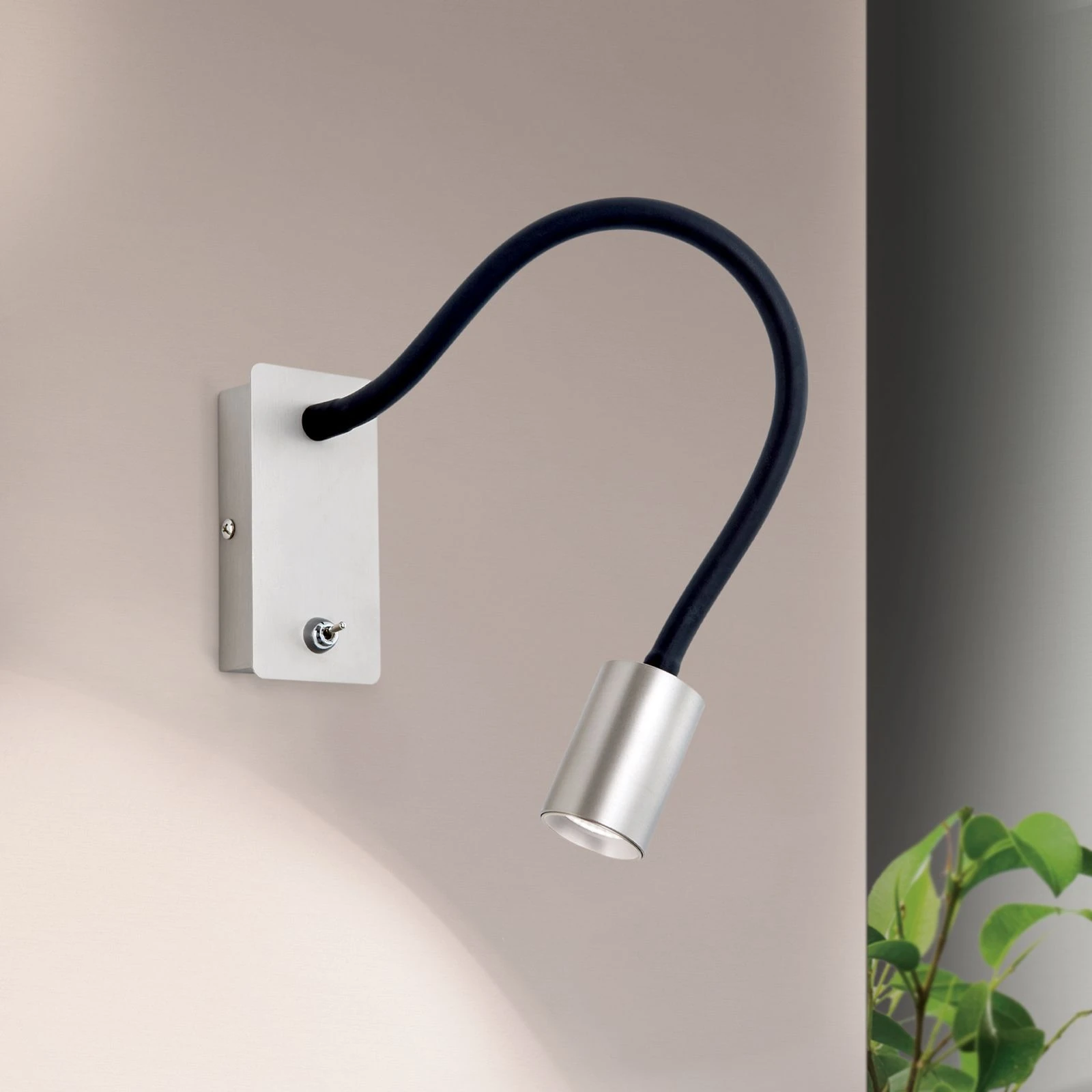 LED lampa za čitanje KURT, saten hrom