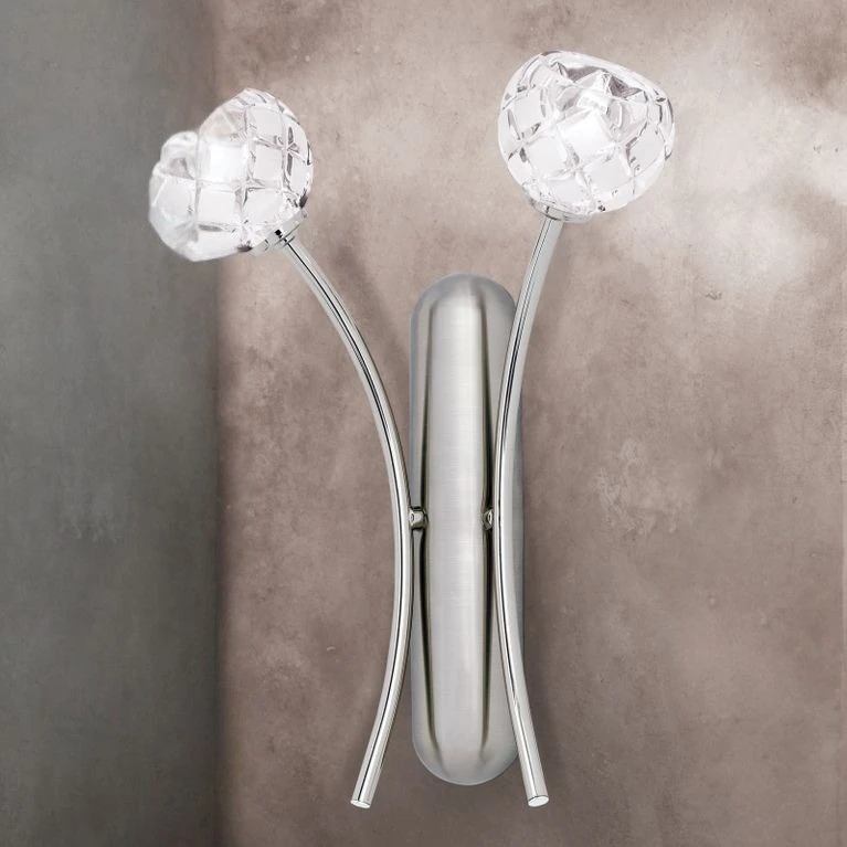 Zidna lampa MADERNO, sa dva izvora svetla, saten hrom - 1