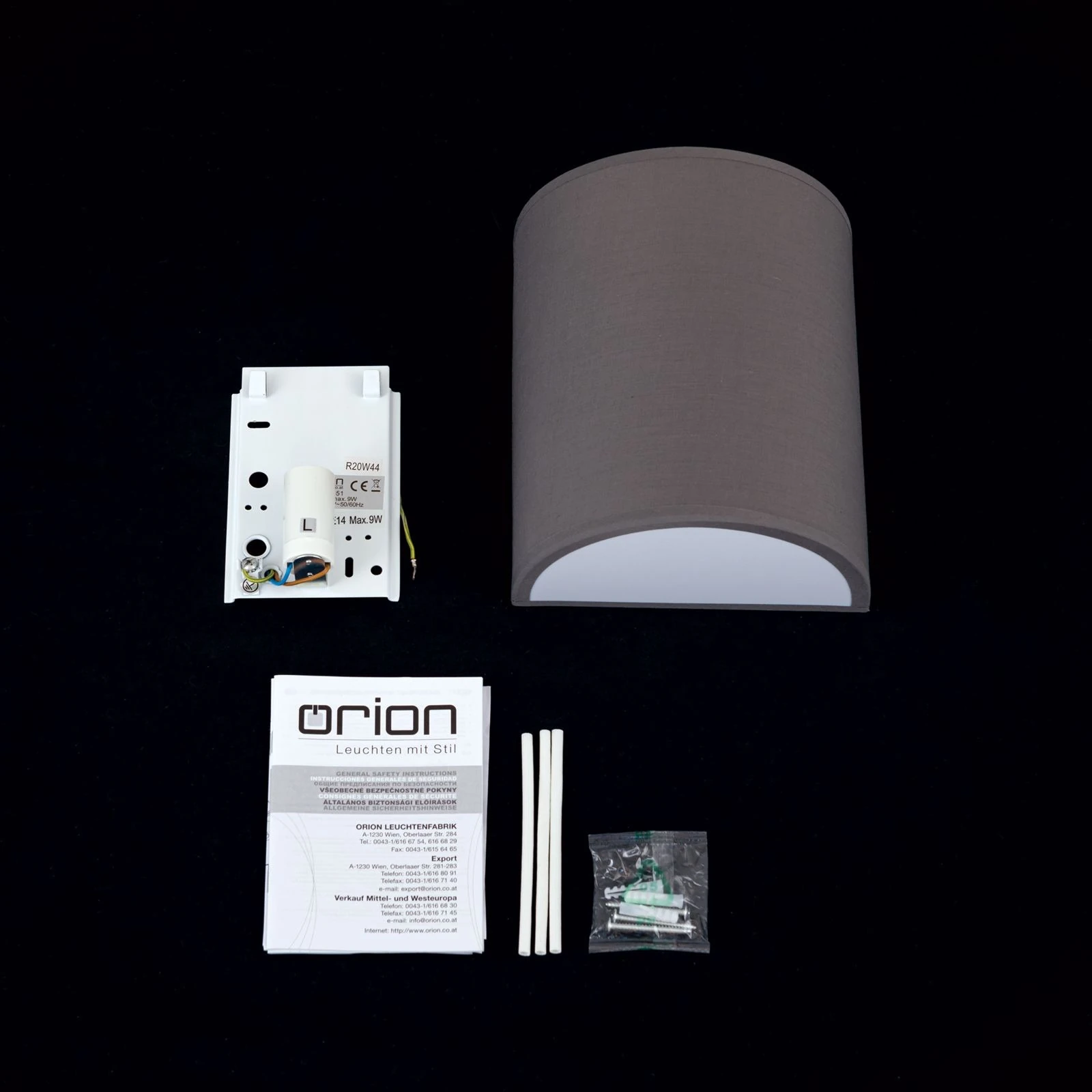 Zidna lampa UFO, siva završna obrada - 8