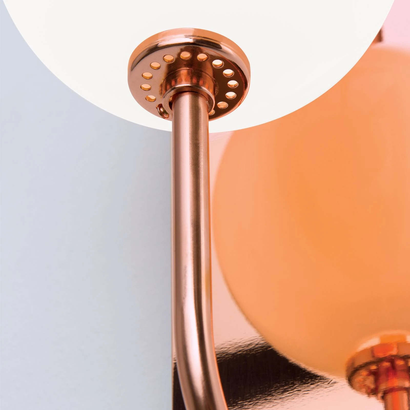 Zidna lampa PIPES, bakar, sa sjajnim opal staklom - 6