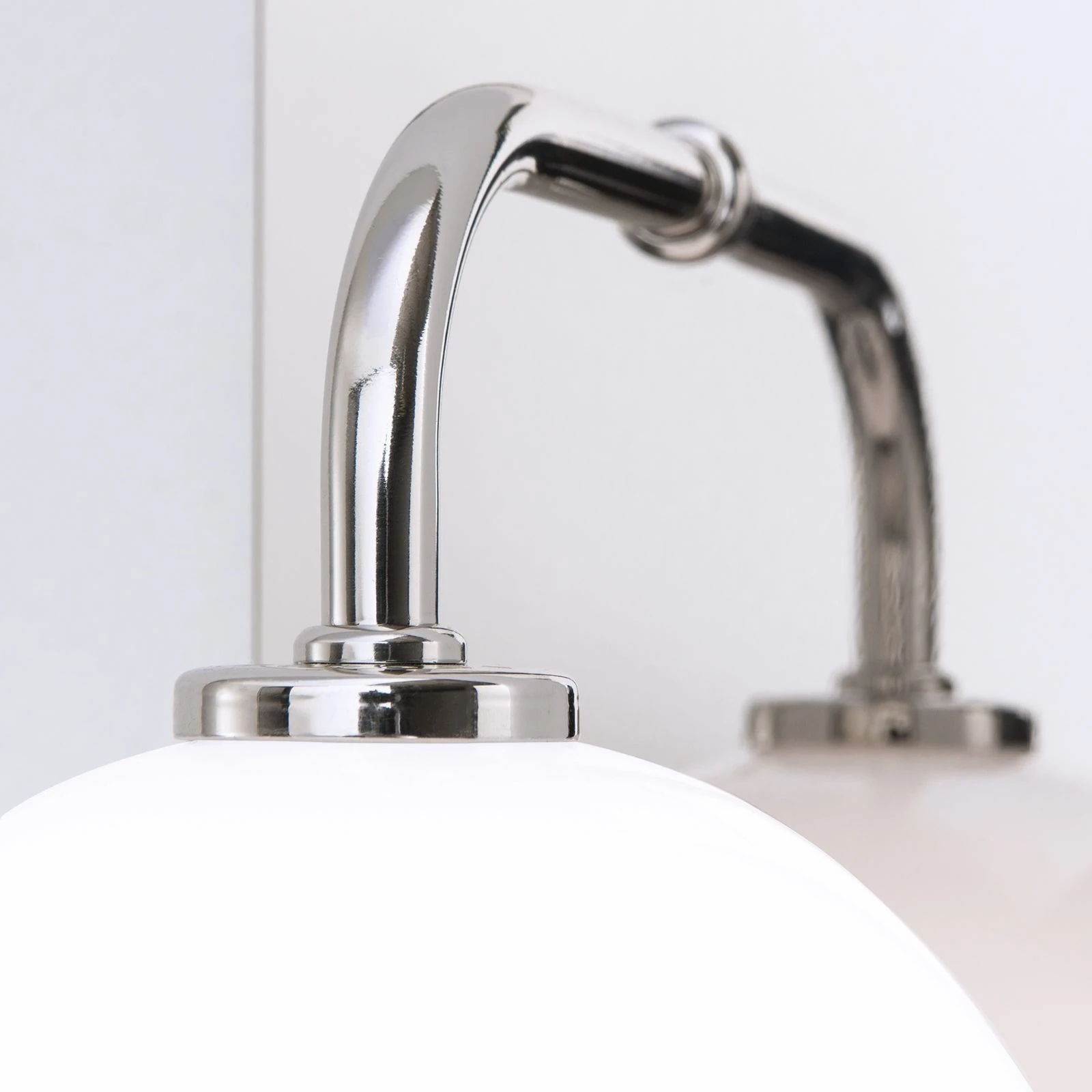 Zidna lampa PIPES, sjajni nikal, sa sjajnim opal staklom - 5