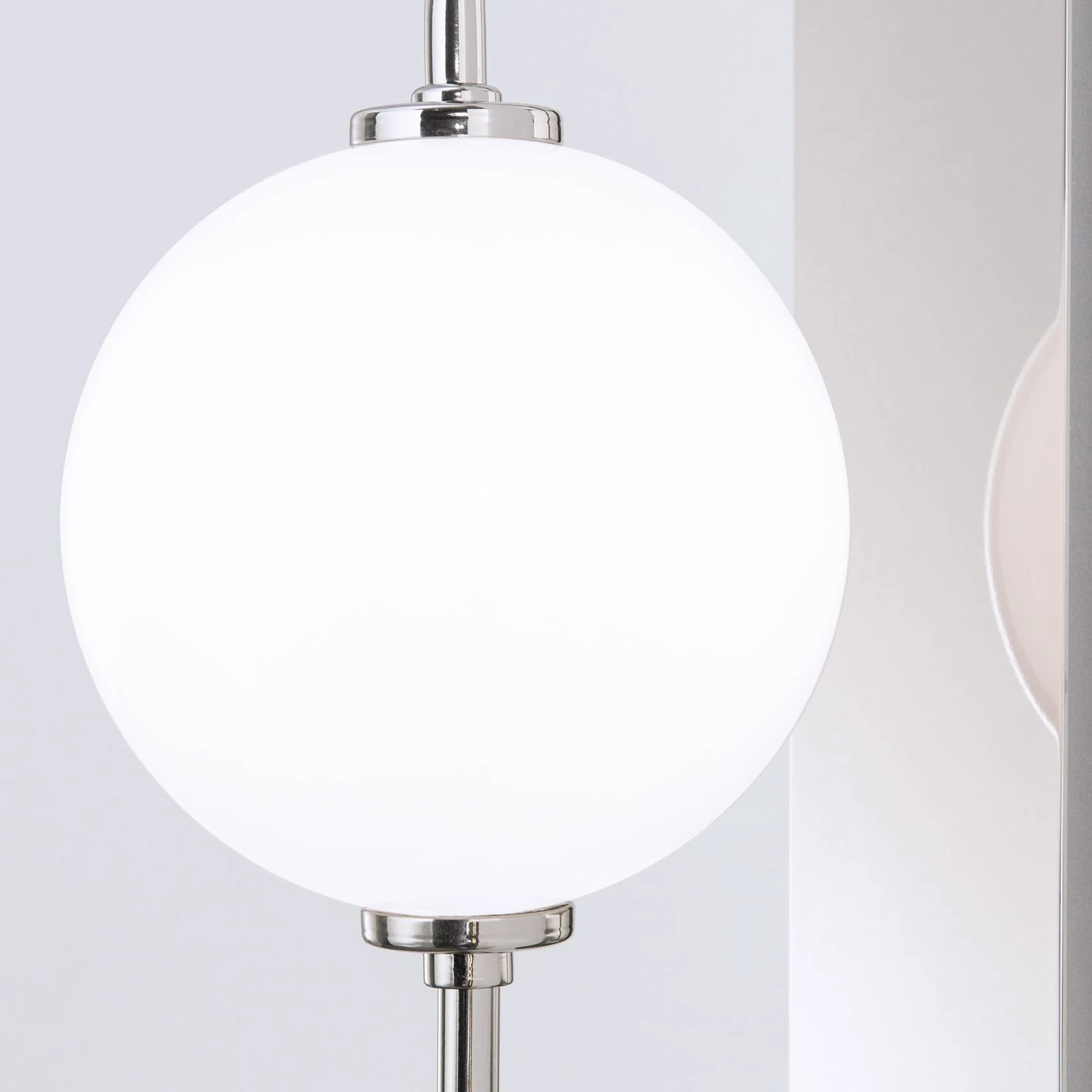 Zidna lampa PIPES, sjajni nikal, sa sjajnim opal staklom - 6