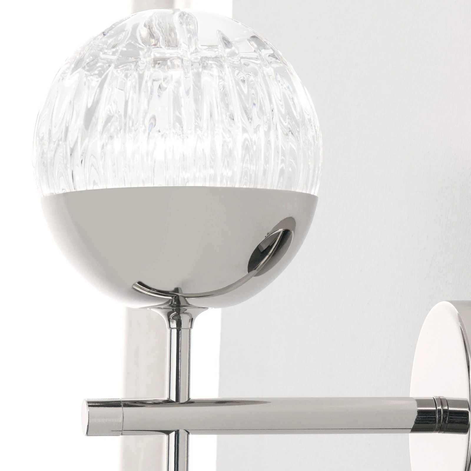 Zidna lampa BALL sa tekstilnim kablom, niklovana, prozirno kristalno staklo (ručno sečeno) - 3