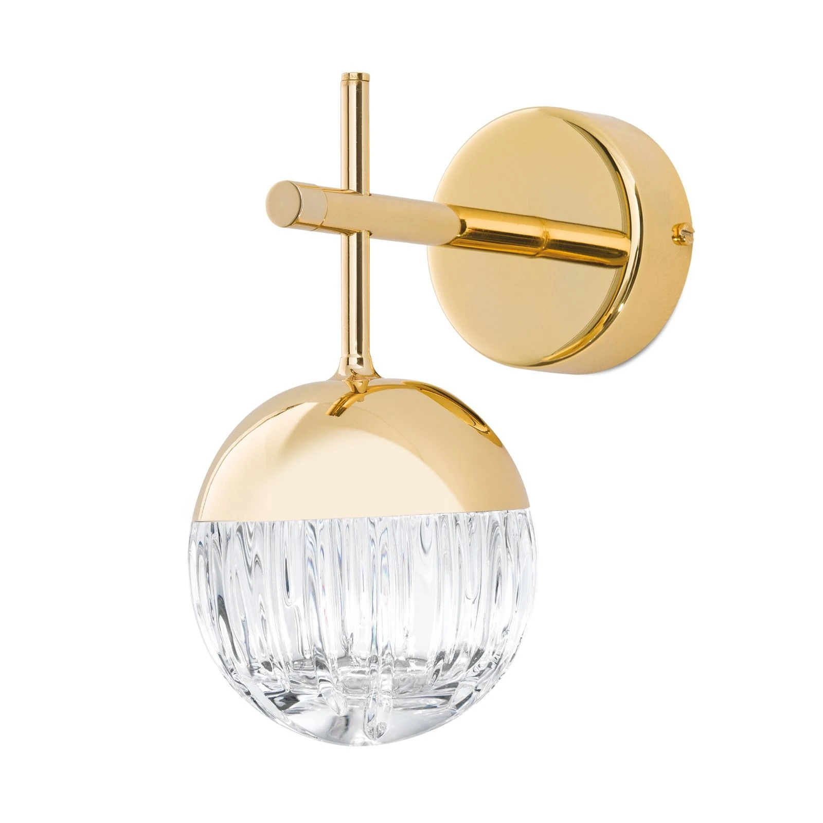 Zidna lampa BALL, 24-karatno pozlaćena, prozirno kristalno staklo (ručno sečeno) - 3