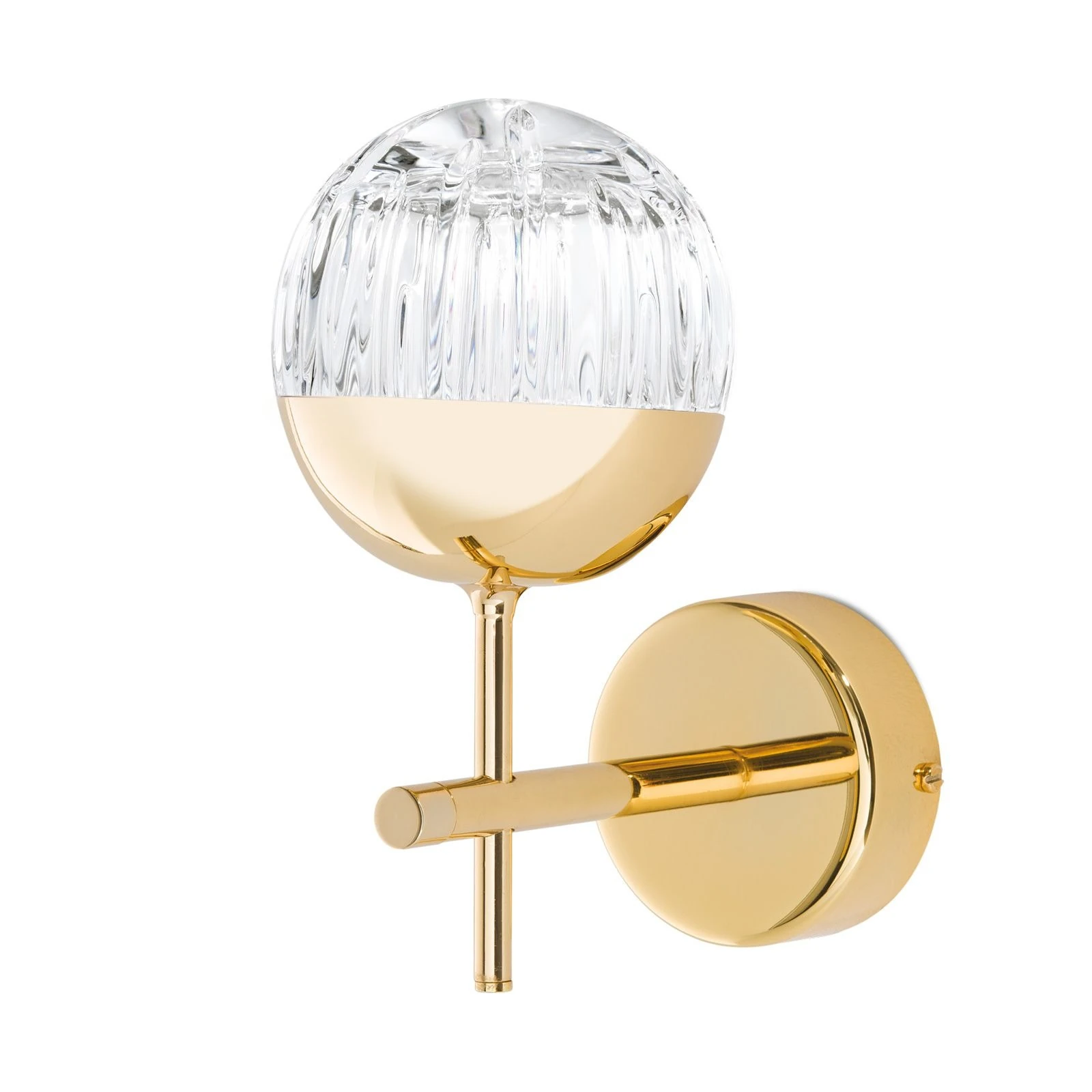 Zidna lampa BALL, 24-karatno pozlaćena, prozirno kristalno staklo (ručno sečeno) - 4