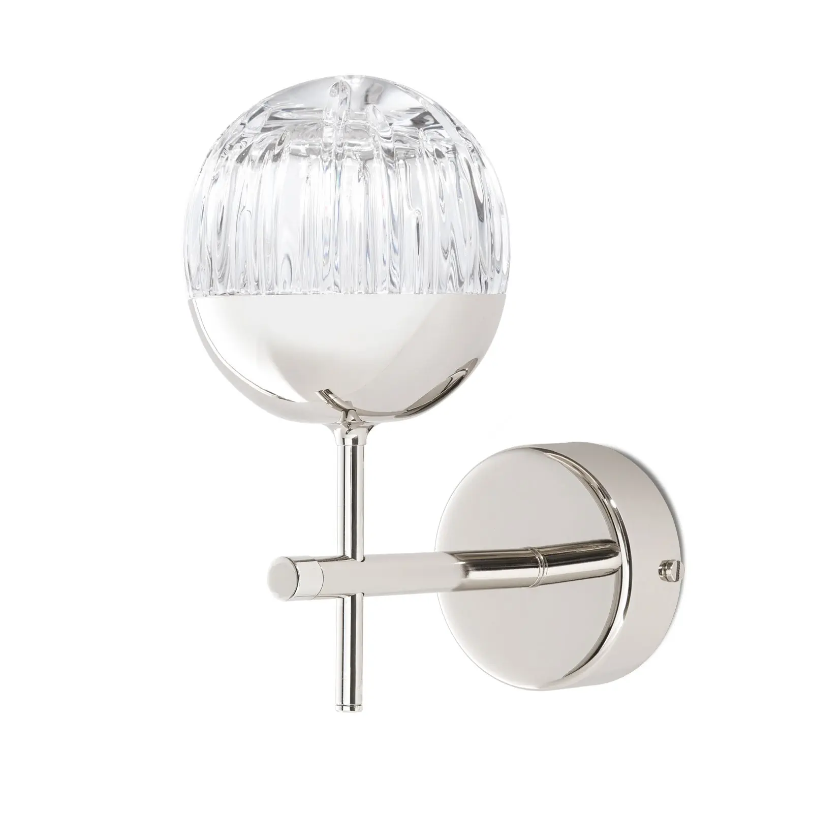 Zidna lampa BALL, niklovana, sa providnim kristalnim staklom sa line cut brušenjem - 4