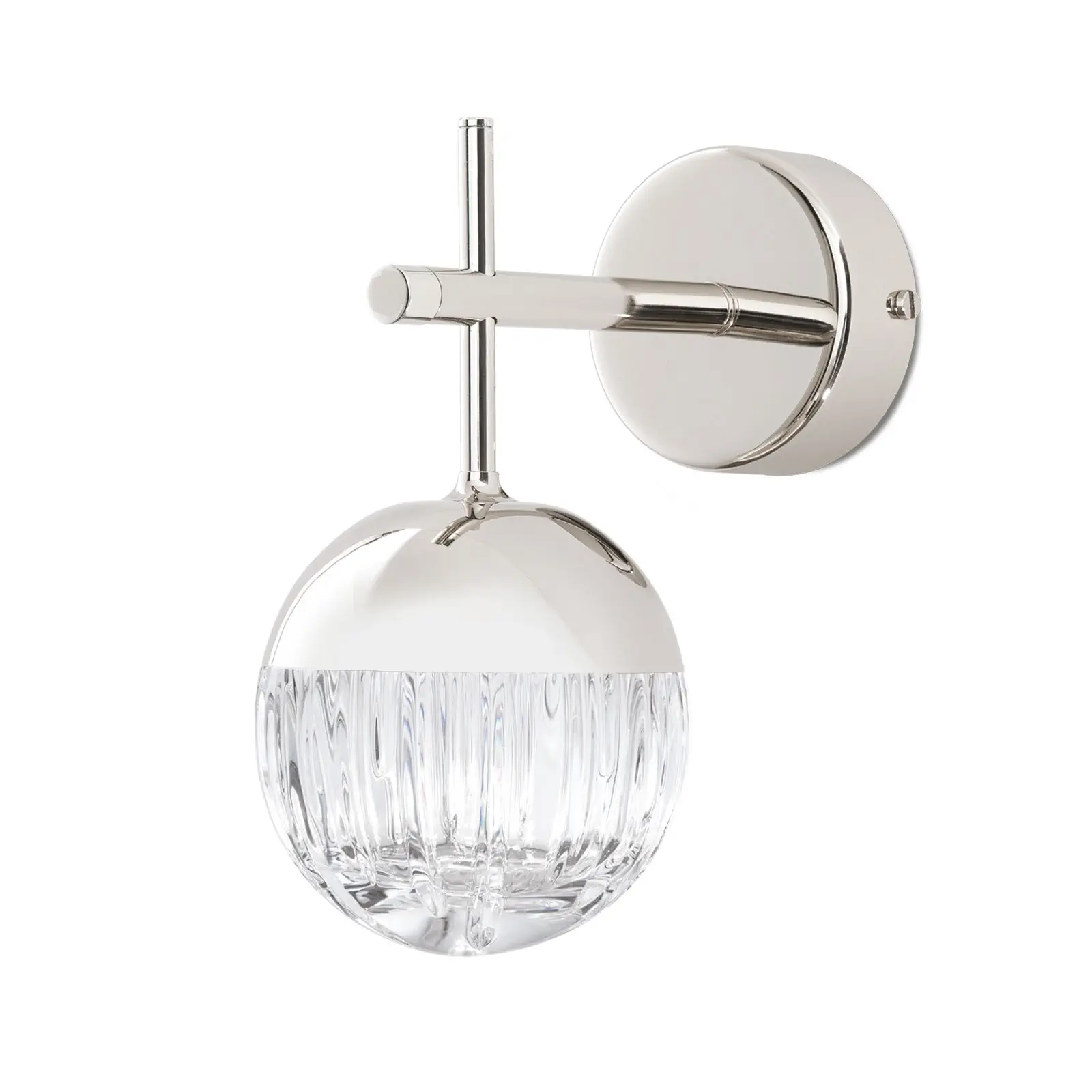 Zidna lampa BALL, niklovana, sa providnim kristalnim staklom sa line cut brušenjem - 5